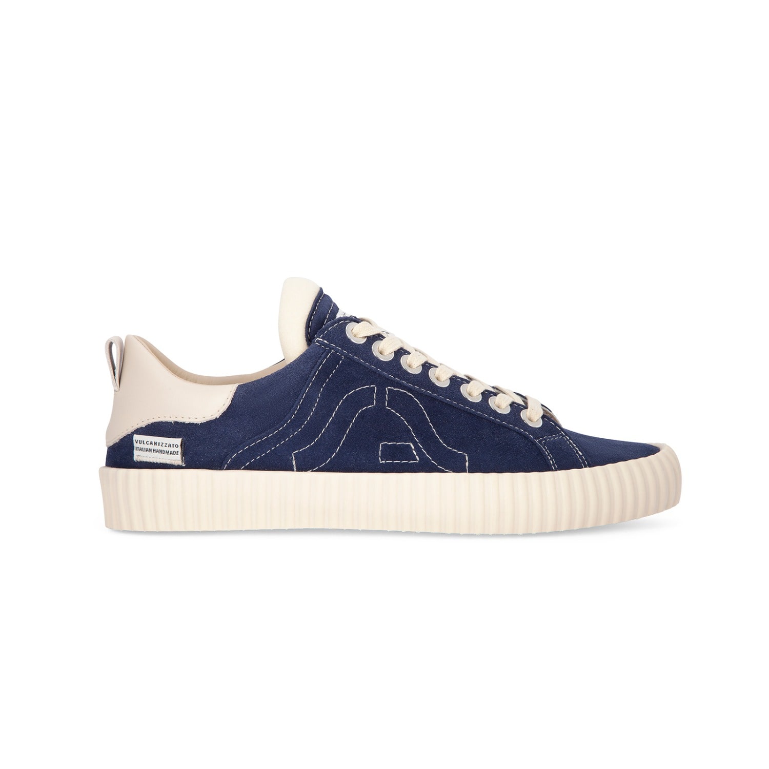 Springa | Unique Vulcanized Sneakers Italian Handmade Men's Wavy Suede Blue Sneakers In Blue