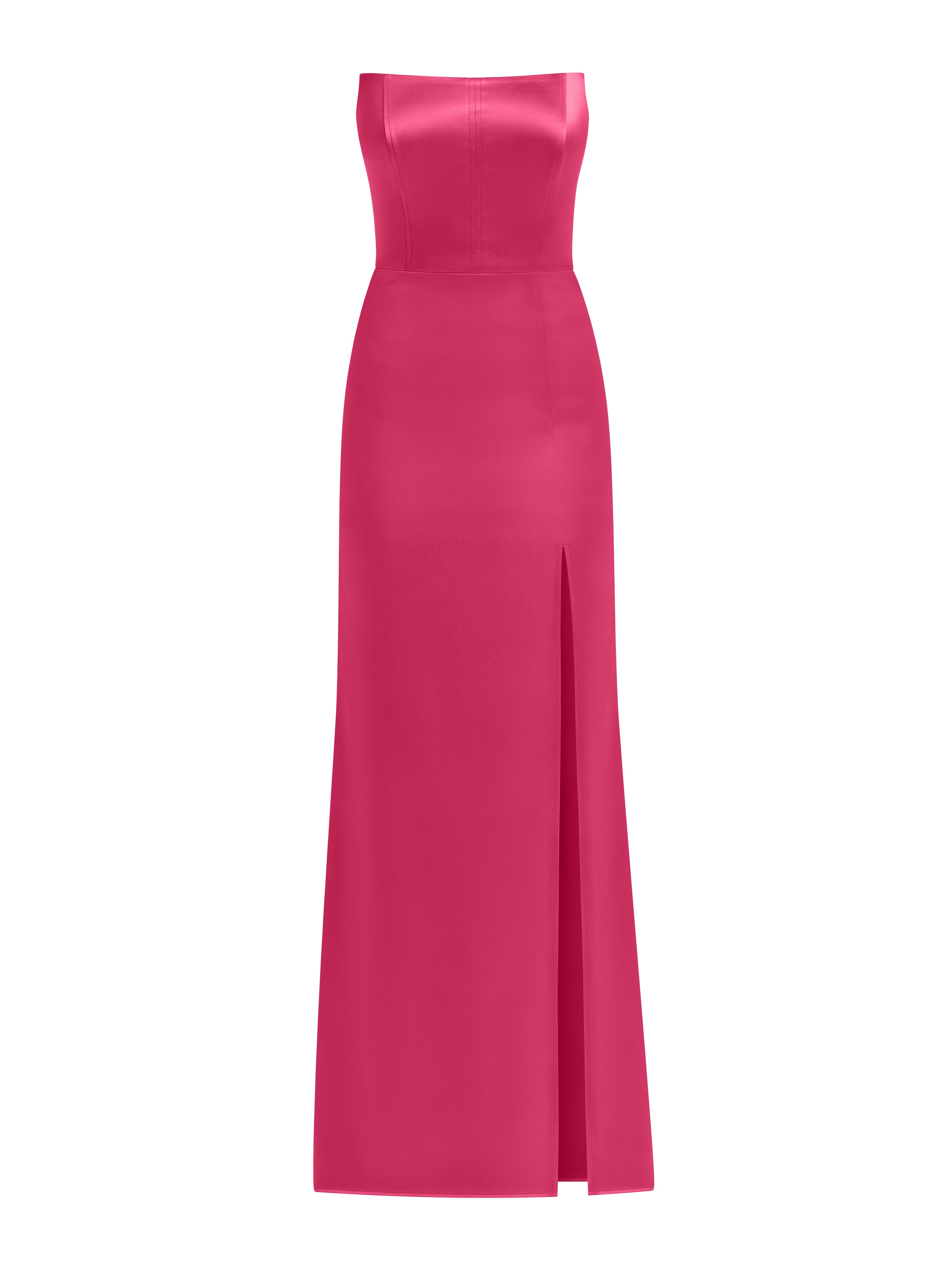 Women’s Pink / Purple Queen Of Hearts Satin Maxi Dress - Hot Pink Xxs Tia Dorraine