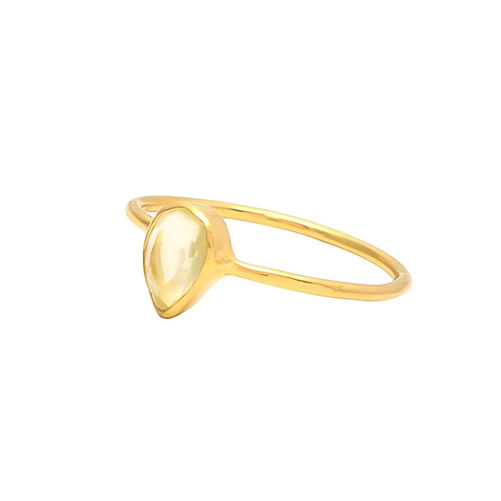 Women’s Yellow / Orange / Gold Nala Ring Lemon Quartz Somya London