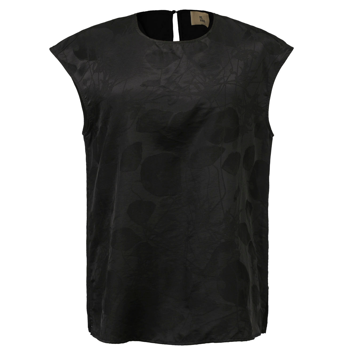 Smart And Joy Women's Cupro Round Neck Sleveless Top- Black In Black