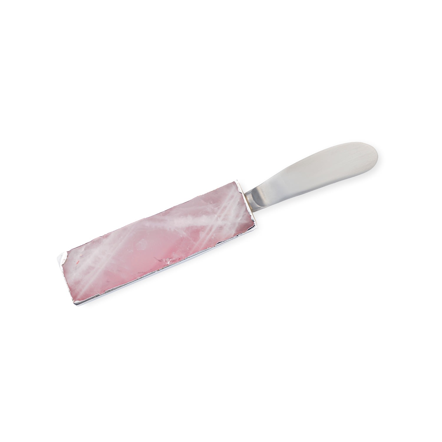 Greatfool Rose Quartz Spread Knife - Silver In Silver