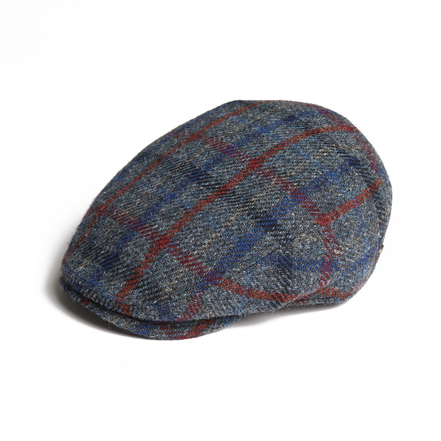 Dasmarca Hats Men's Justin Marine Blue Harris Tweed Flat Cap Made In Italy In Blue
