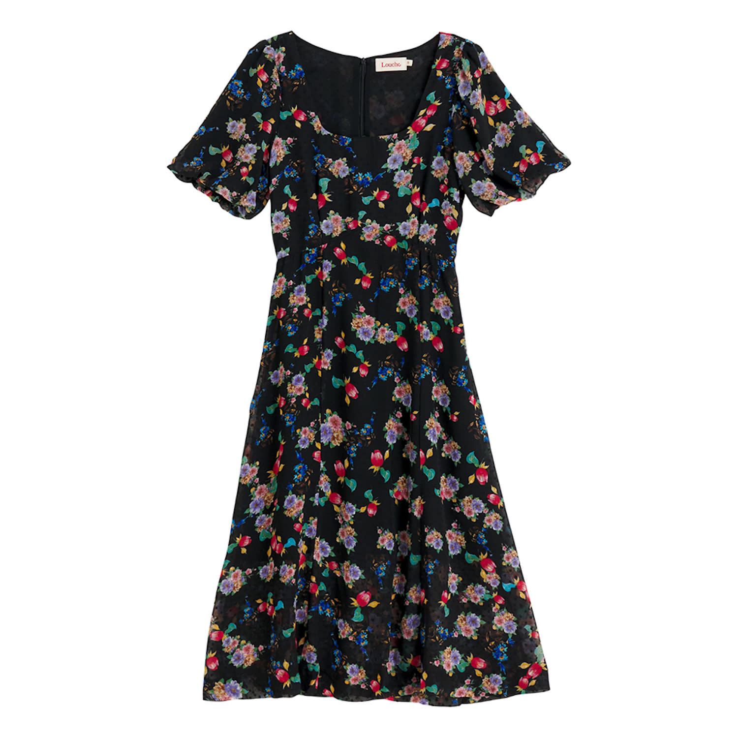 Women's Louche Nadine Carpathian Florals Print Midi Dress | Xl
