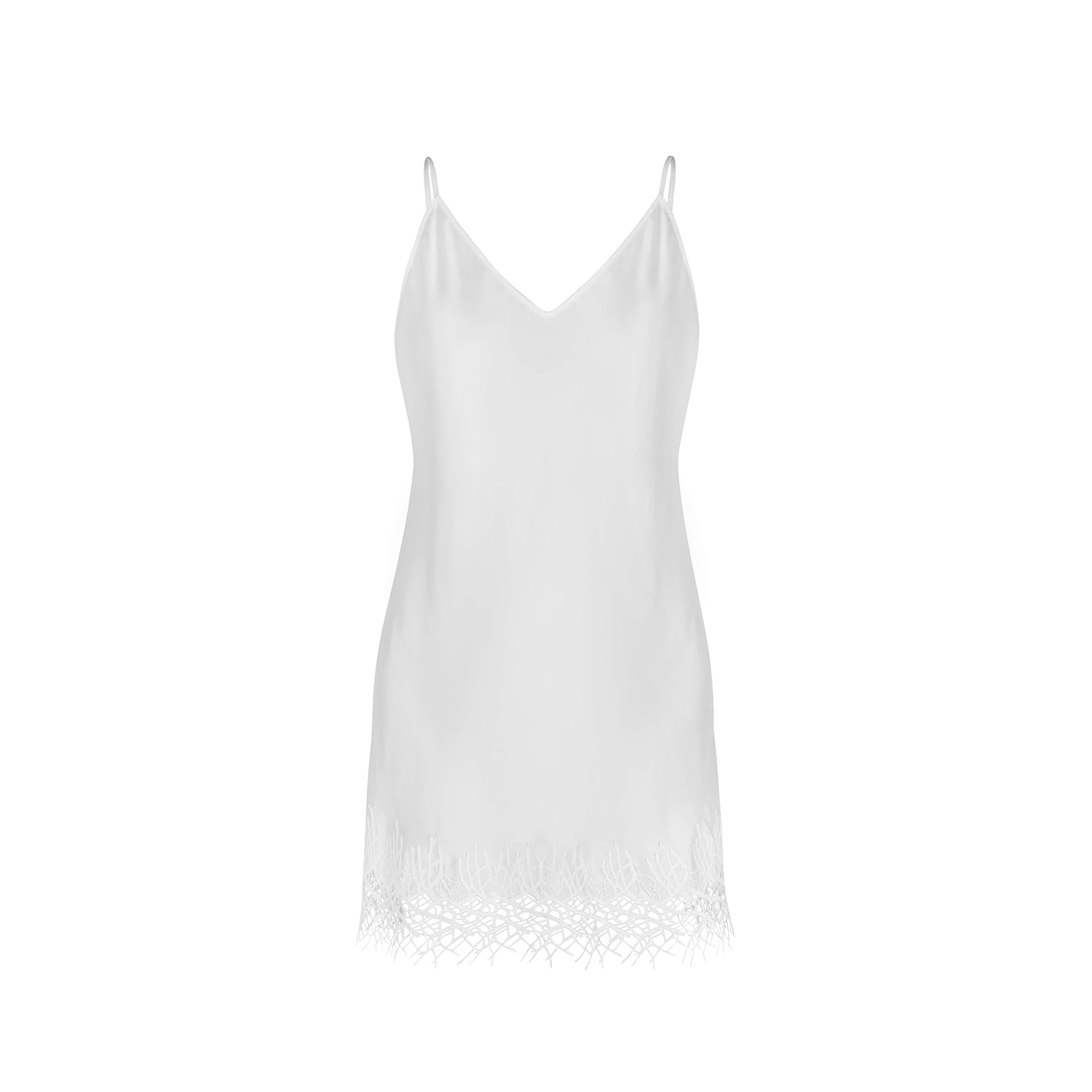 Avenue 8 Women's White Embellished Mini Silk Dress In White