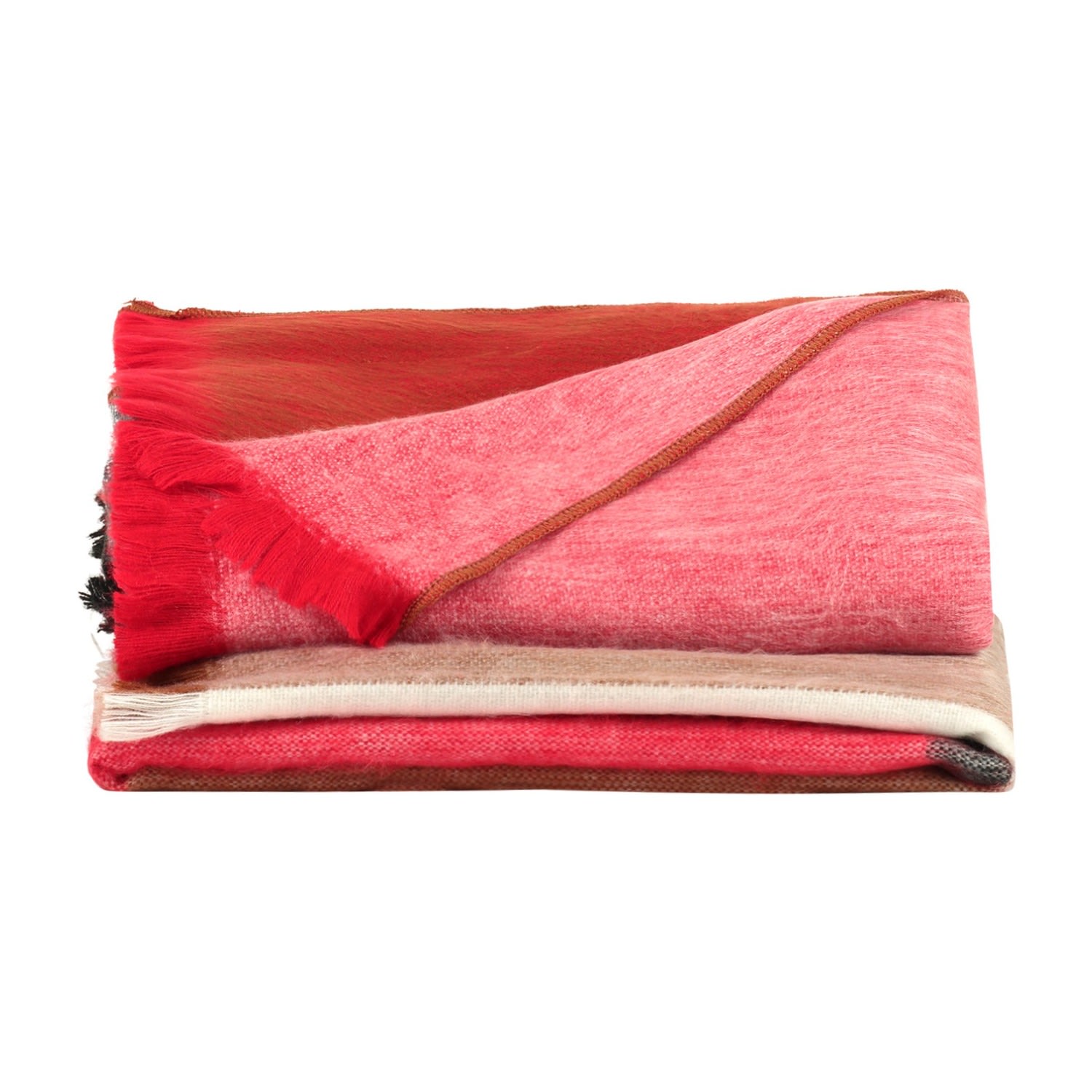 Alpaca Loca Neutrals / Black / Red Plaid Blocked Red, Black And Naturals