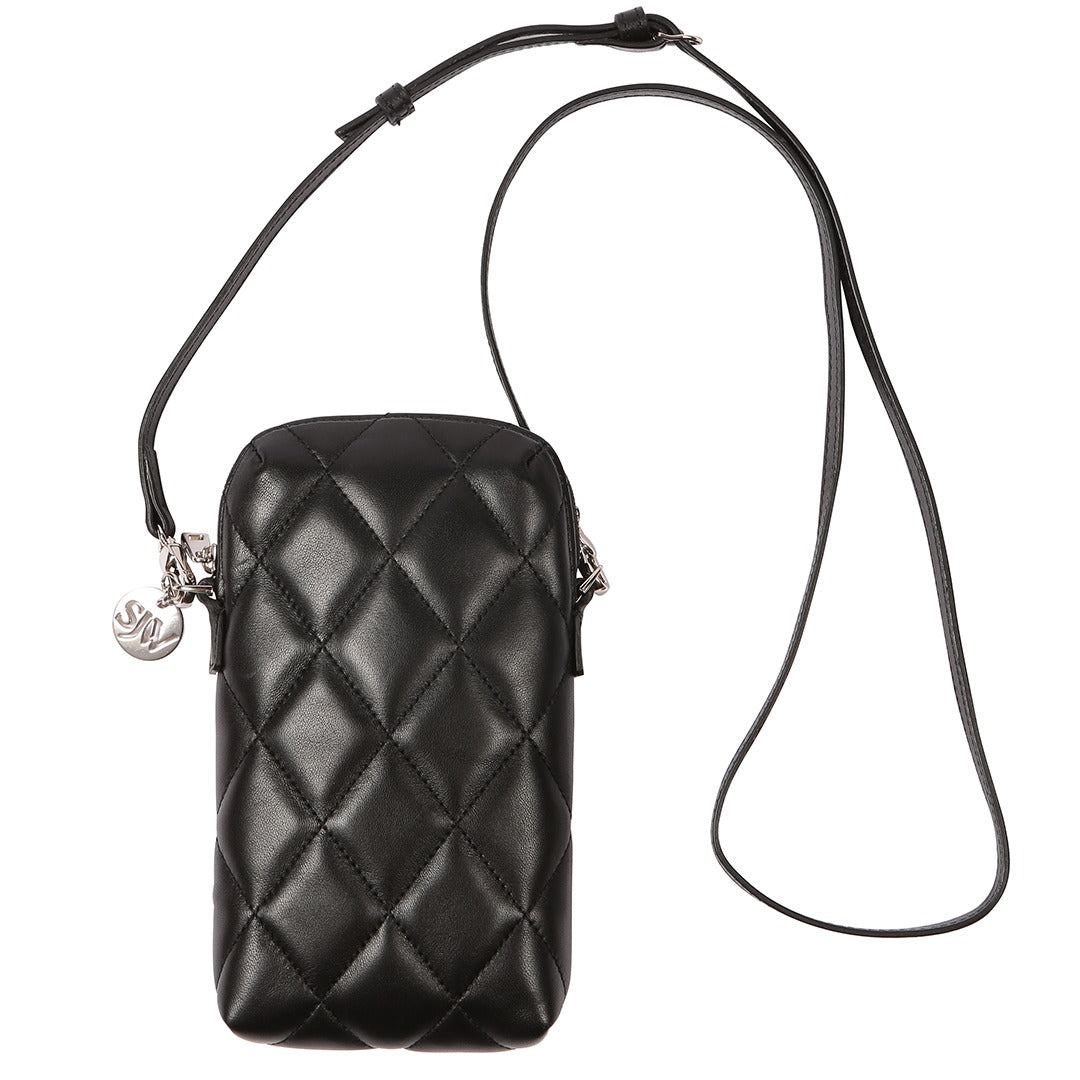 Women's Orée Quilted Leather Small Crossbody Bag In Black | One Size | Sjw Bags London