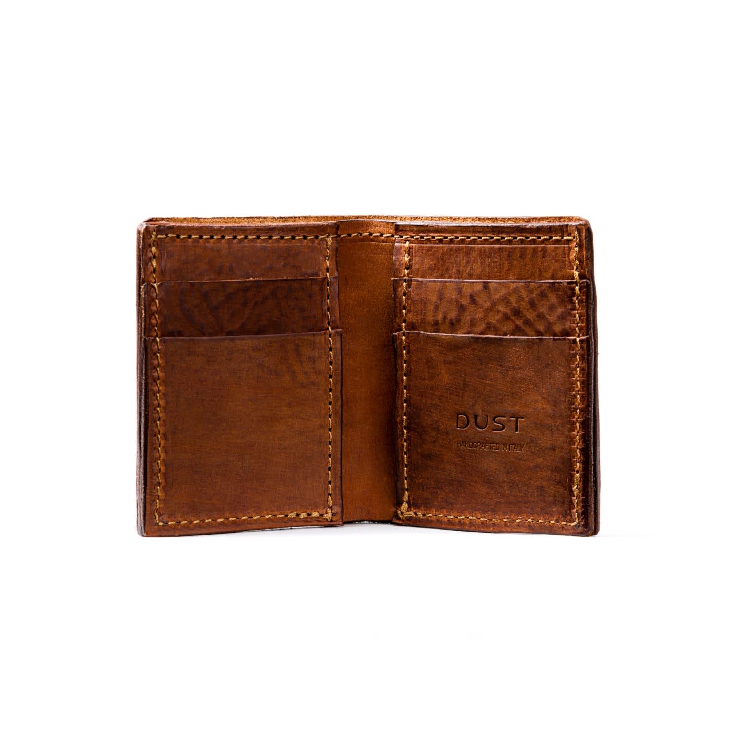 Luxury Men's Leather Wallet in Whisky Patina Brown Boxcalf & Blue Deerskin  by Fort Belvedere