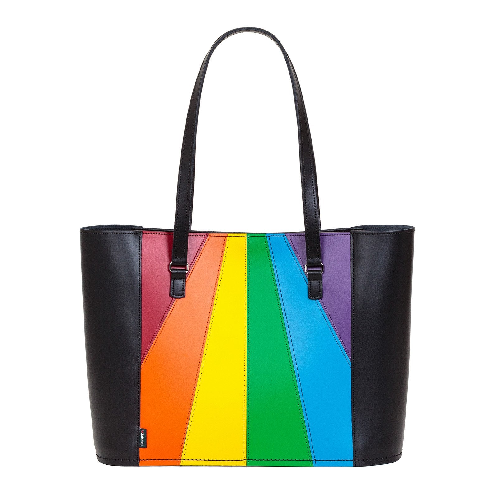 Women’s Handmade Leather Tote Bag - Pride Rainbow One Size Zatchels