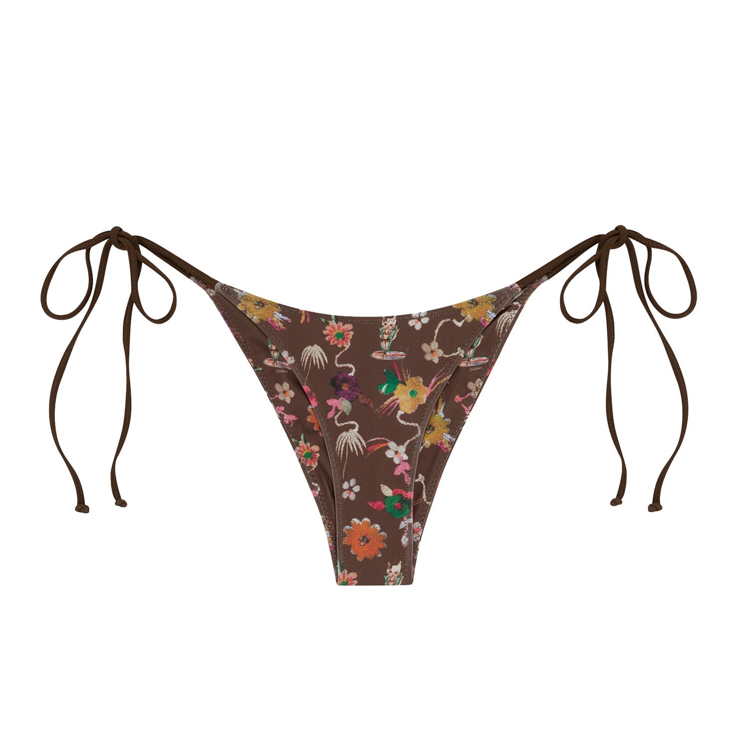 Women’s Surfin Kitty Floral Print Tamara Bikini Bottom Large Bāben