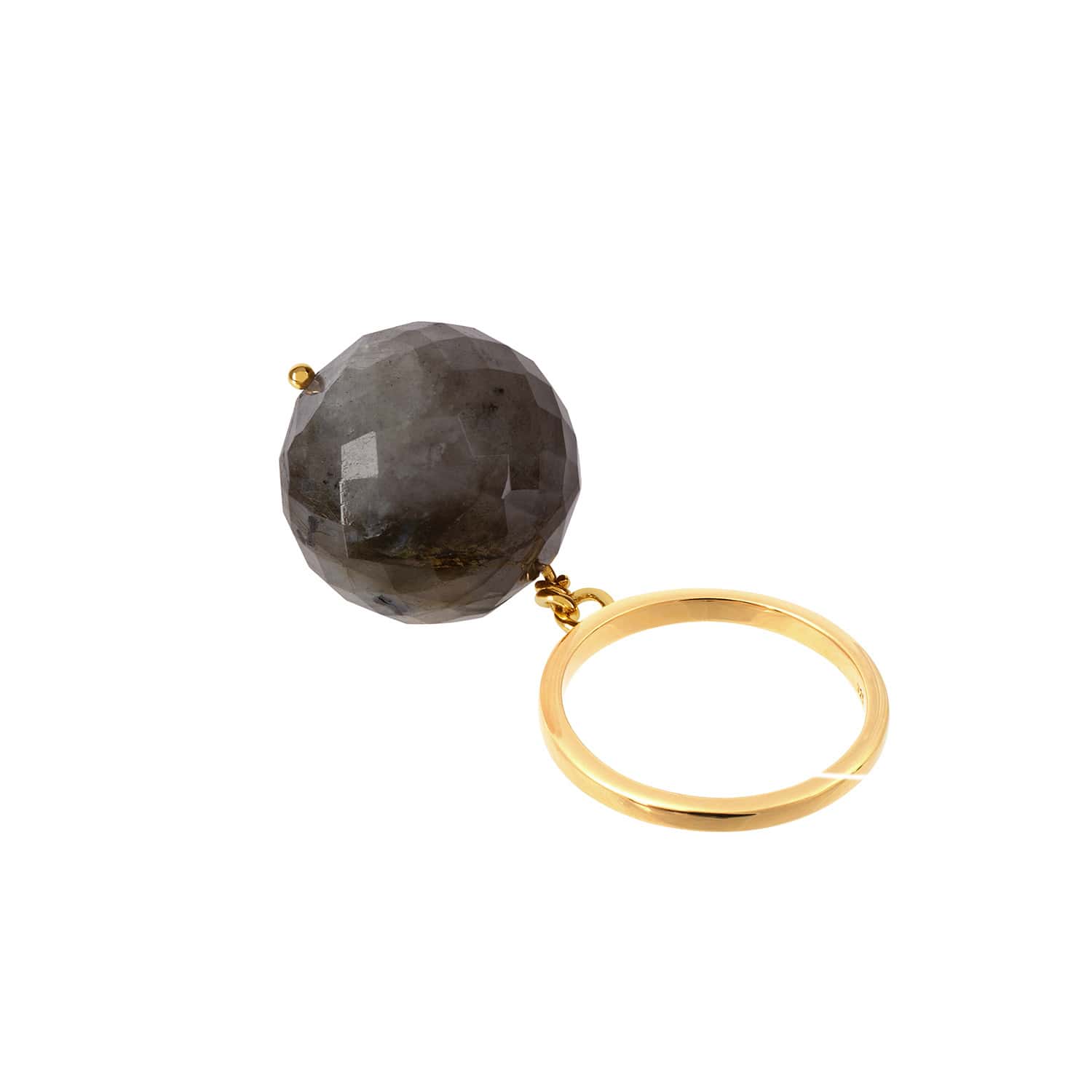 Amadeus Women's Gold / Green Bubble Labradorite Gold Ring - Gold, Green In Black