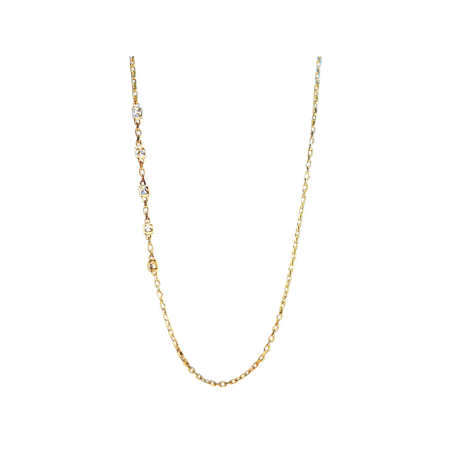 Jewelbird Women's Gold Diamond Squares Necklace In Gold