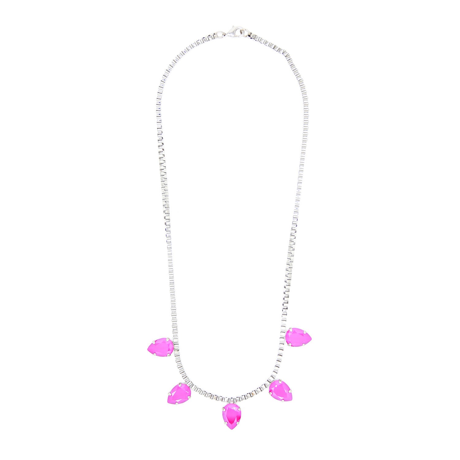Rosaspina Firenze Women's Five Drops Necklace In Peony Pink In Pink