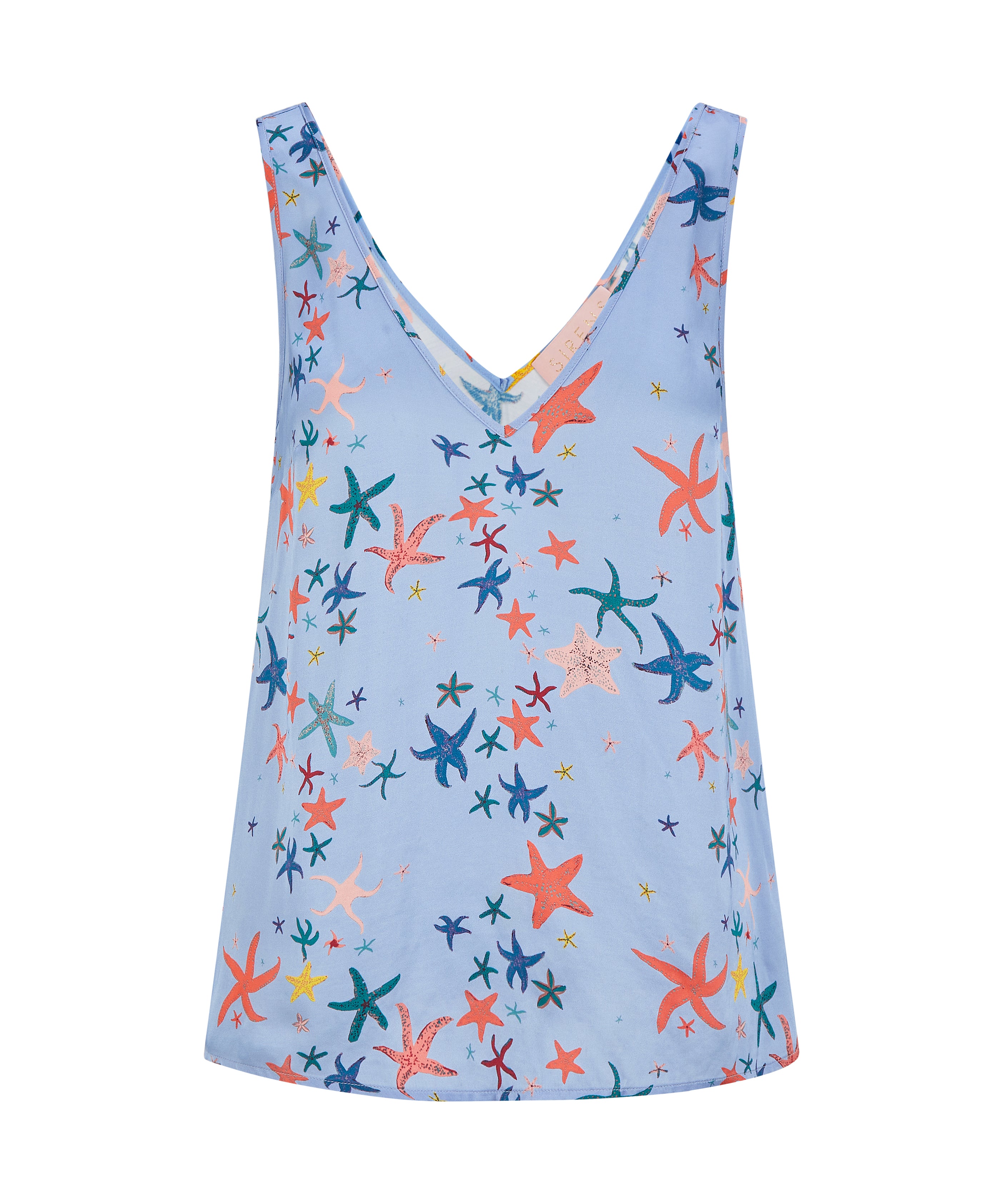 Women’s Aura Camisole Light Blue Starfish Small Sirens London