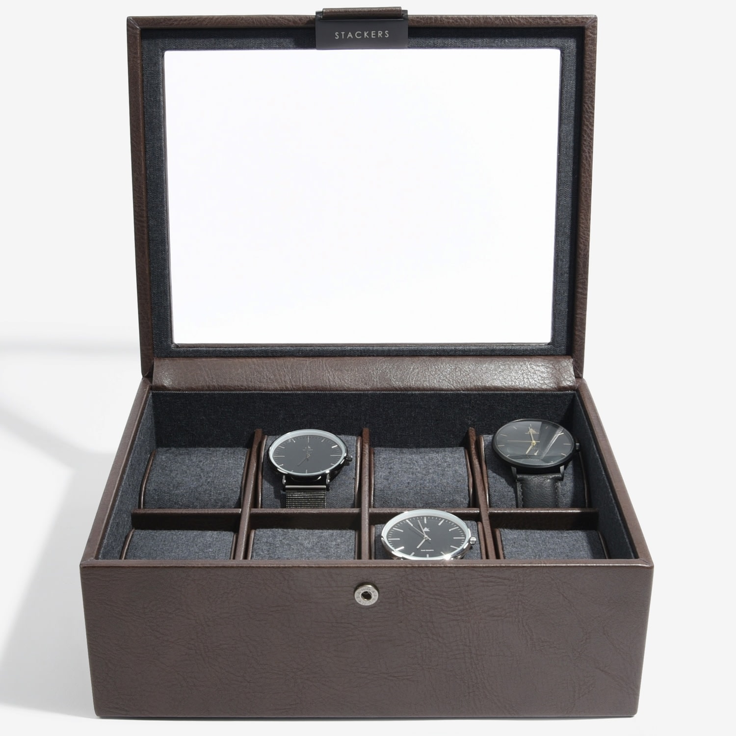 Stackers Men's  Eight Piece Watch Box  Brown In Brown