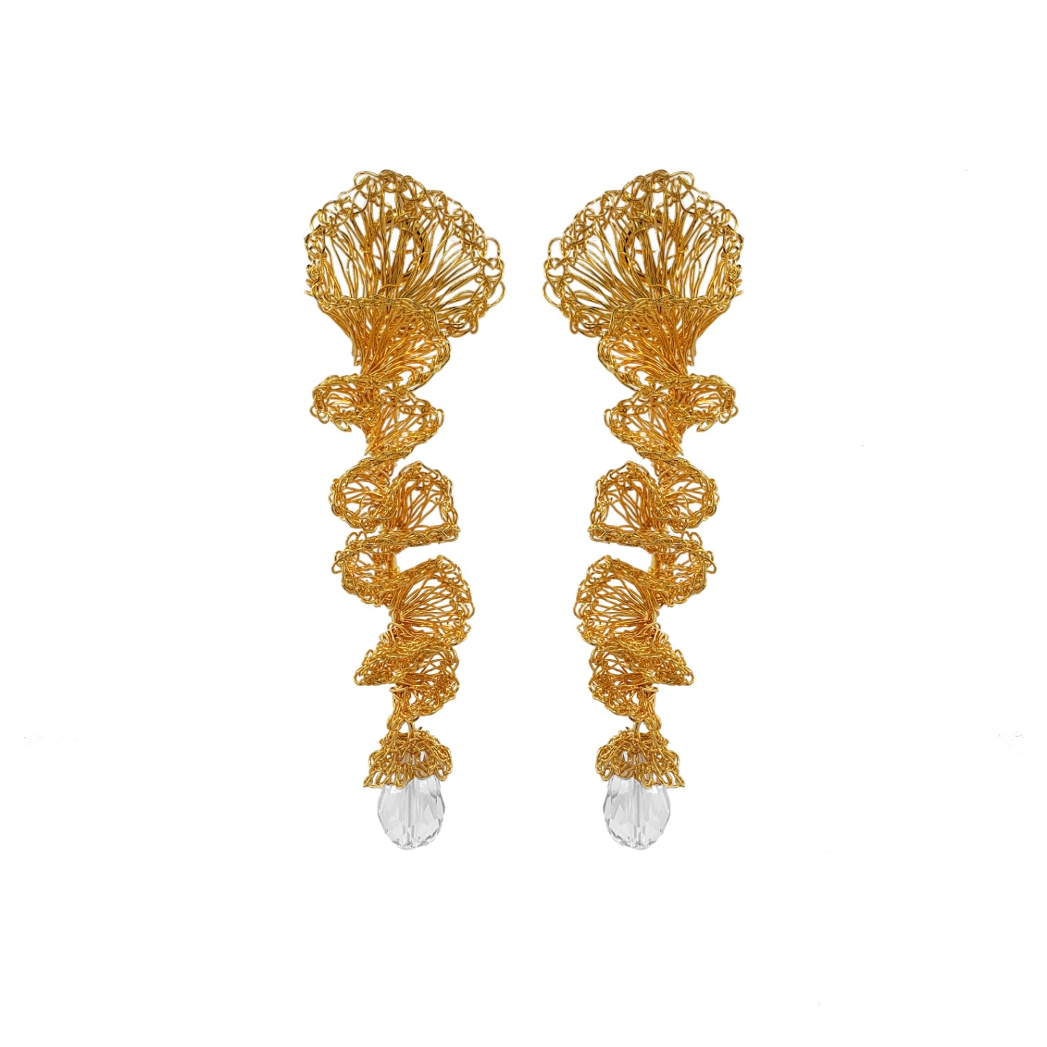 Lavish By Tricia Milaneze Women's Clear & Gold Ella Handmade Earrings In Gold