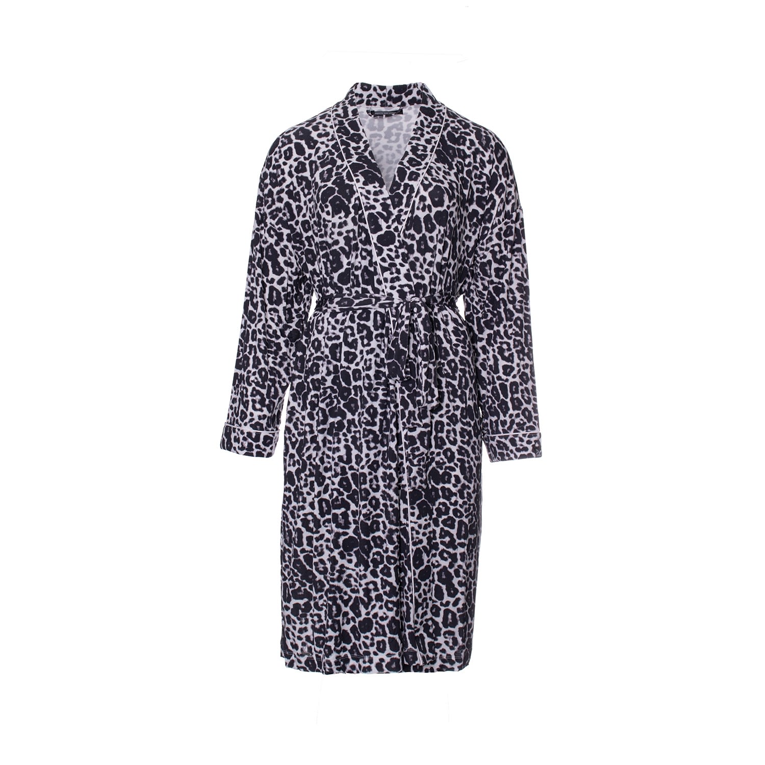 Pretty You Grey Bamboo Kimono In Luxe Leopard Print In Grey