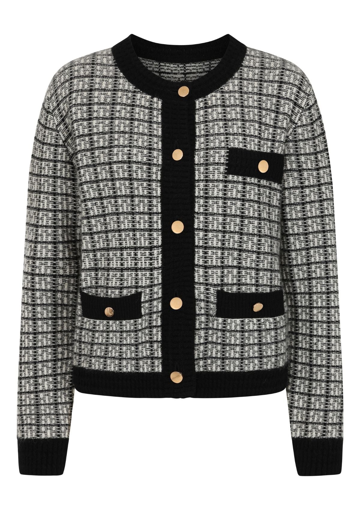 Loop Cashmere Women's Textured Cashmere Crew Jacket In Black Check In Black