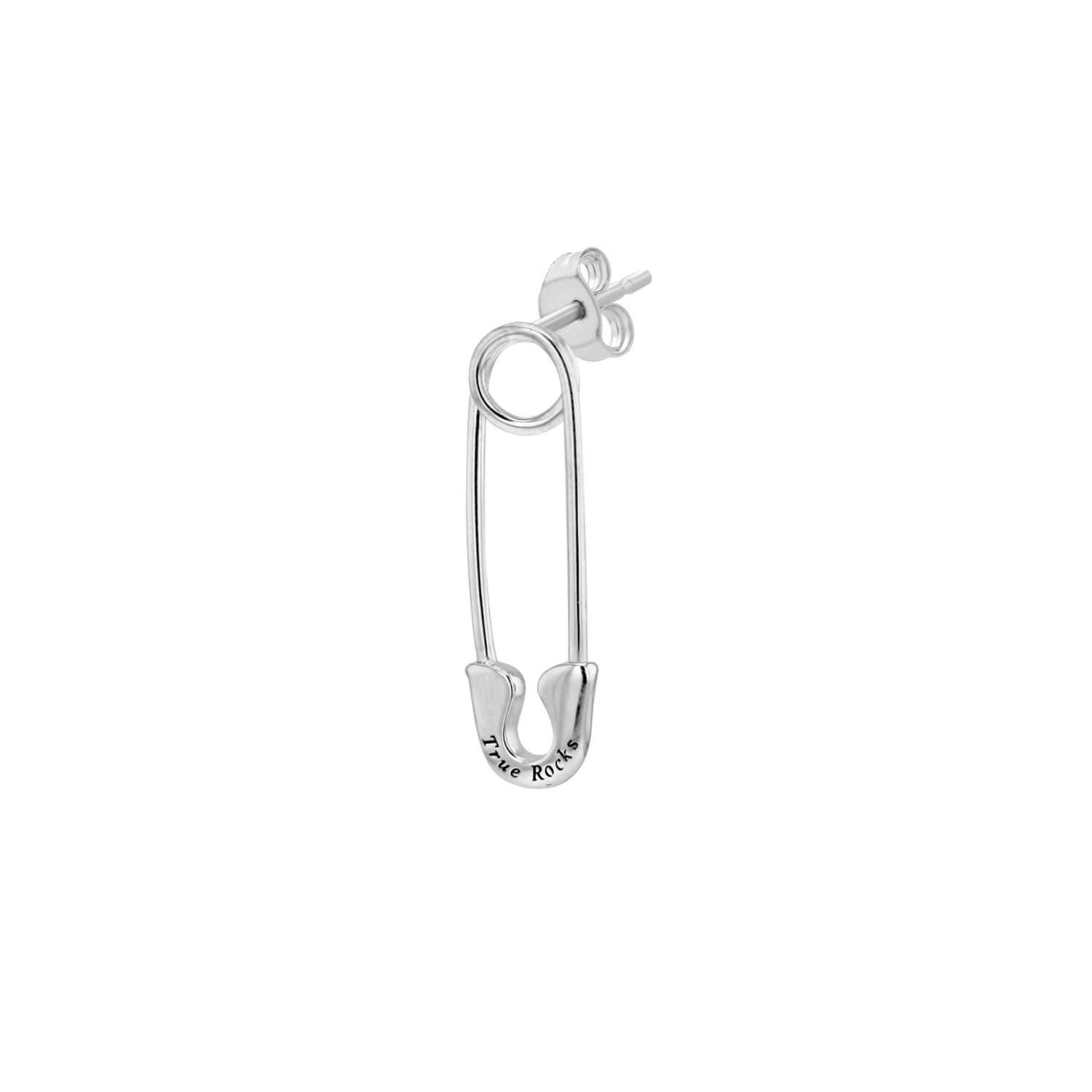 Shop True Rocks Women's Sterling Silver Safety Pin Stud Earring