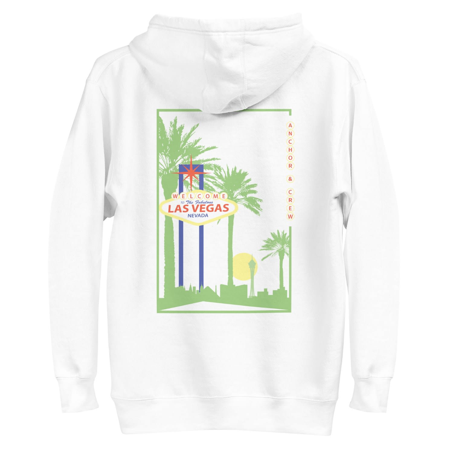 Anchor & Crew White Las Vegas Landmark Cotton Blend Hoodie - Women In White