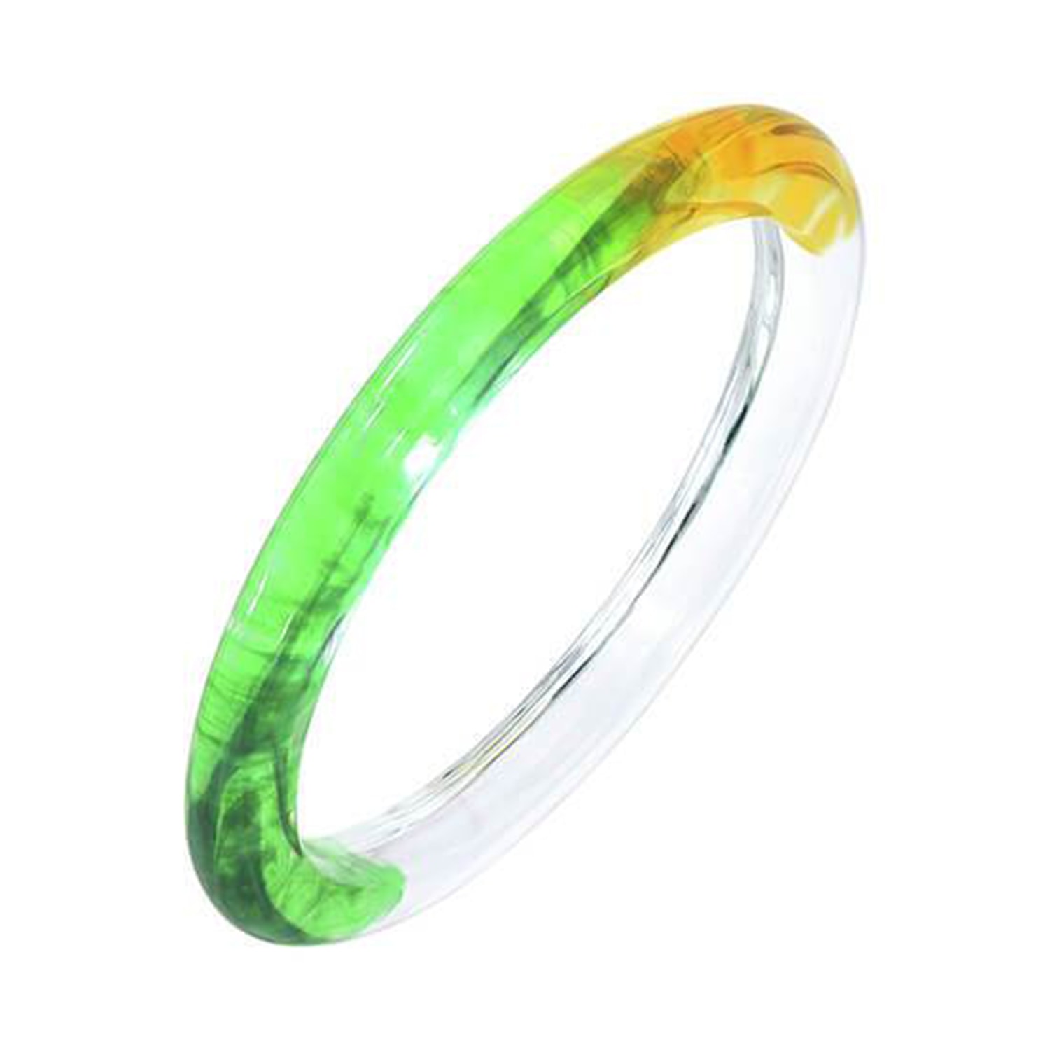 Gold & Honey Women's Green / Yellow / Orange Tie Dye Slip On Bangle In Green And Yellow