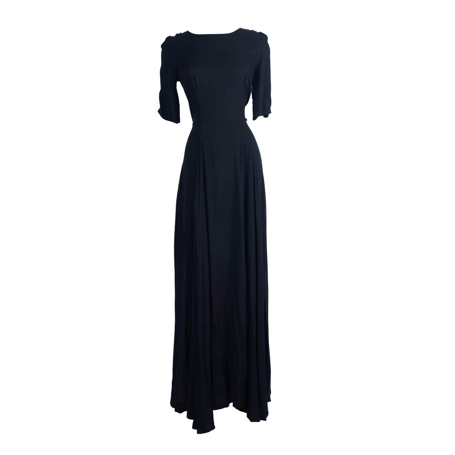 black fitted maxi dress