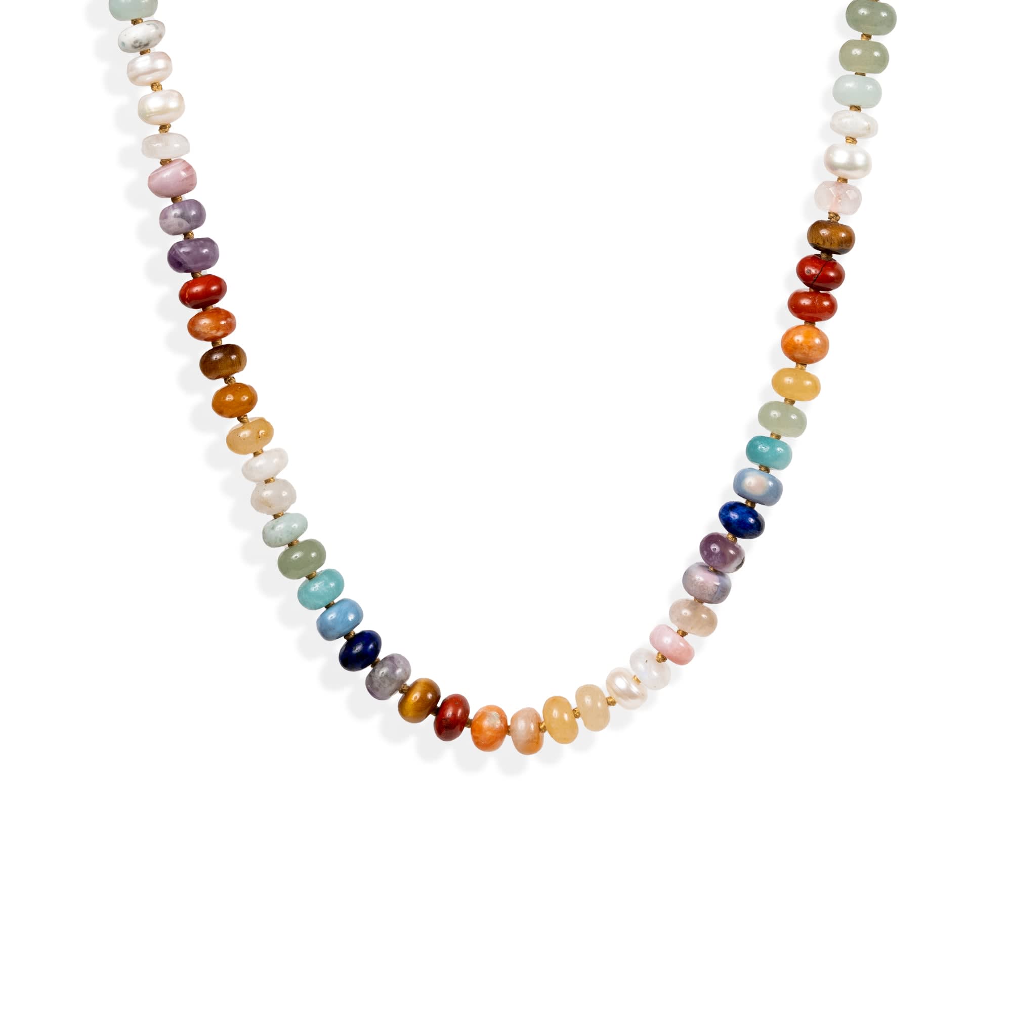 Classic Rainbow Semiprecious Beaded Necklace 18 | Encirkled Jewelry