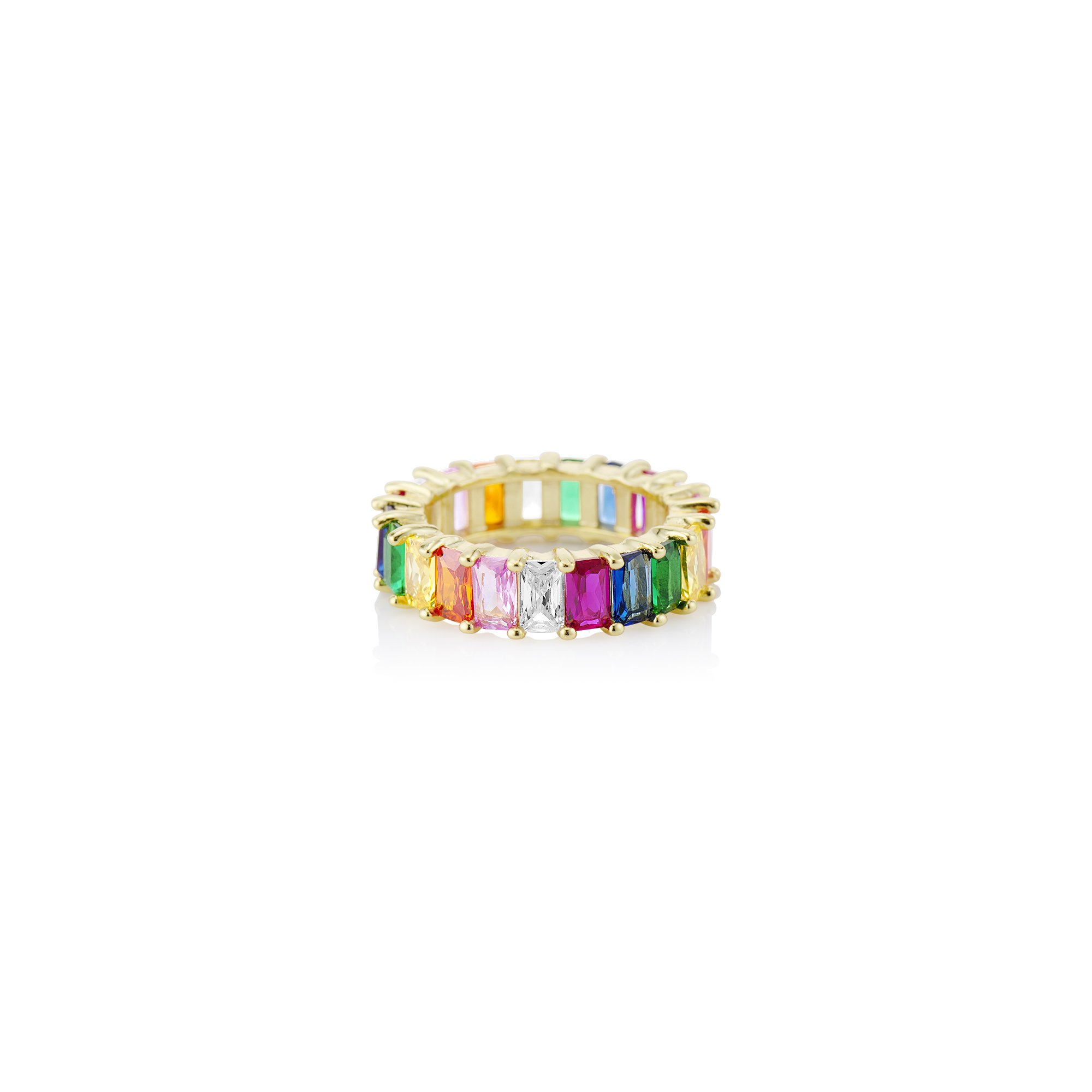 Essentials Jewels Women's Rainbow Ring In Gold