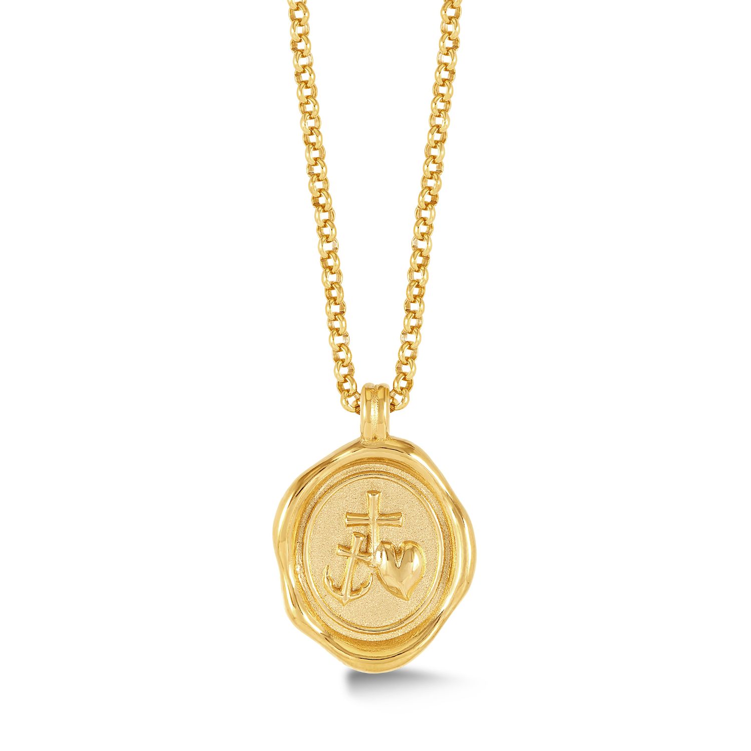 Dower & Hall Gold Men's Hope Talisman Necklace In Vermeil In Gold