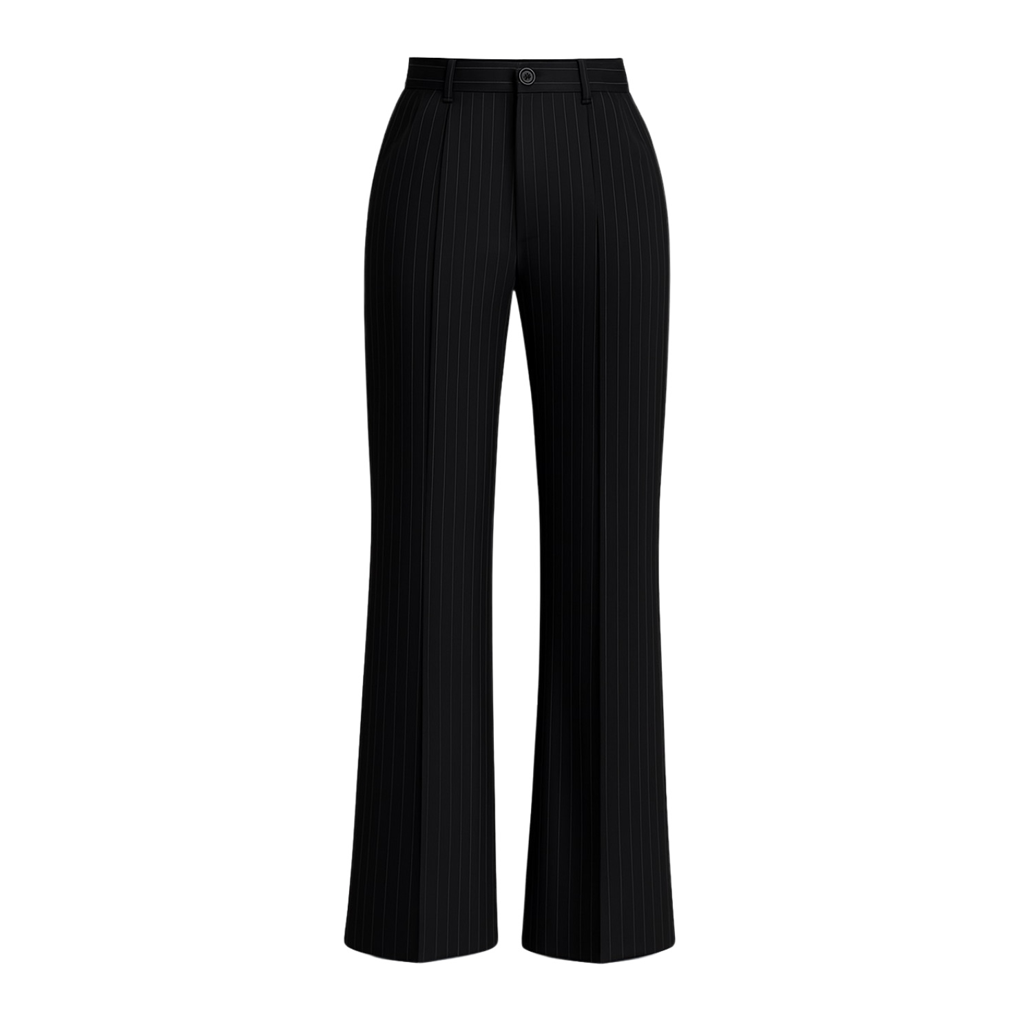 Unum Diem Women's Black Relaxed Fit Pinstripe Trouser