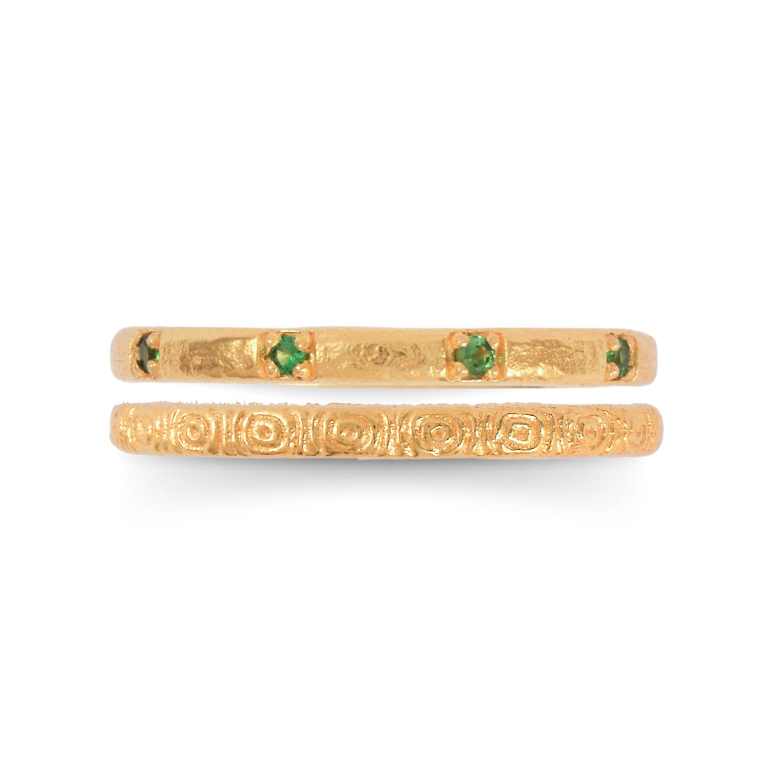 Assuwa Women's Gold Cleopatra & Mehen Ring Set In Gold