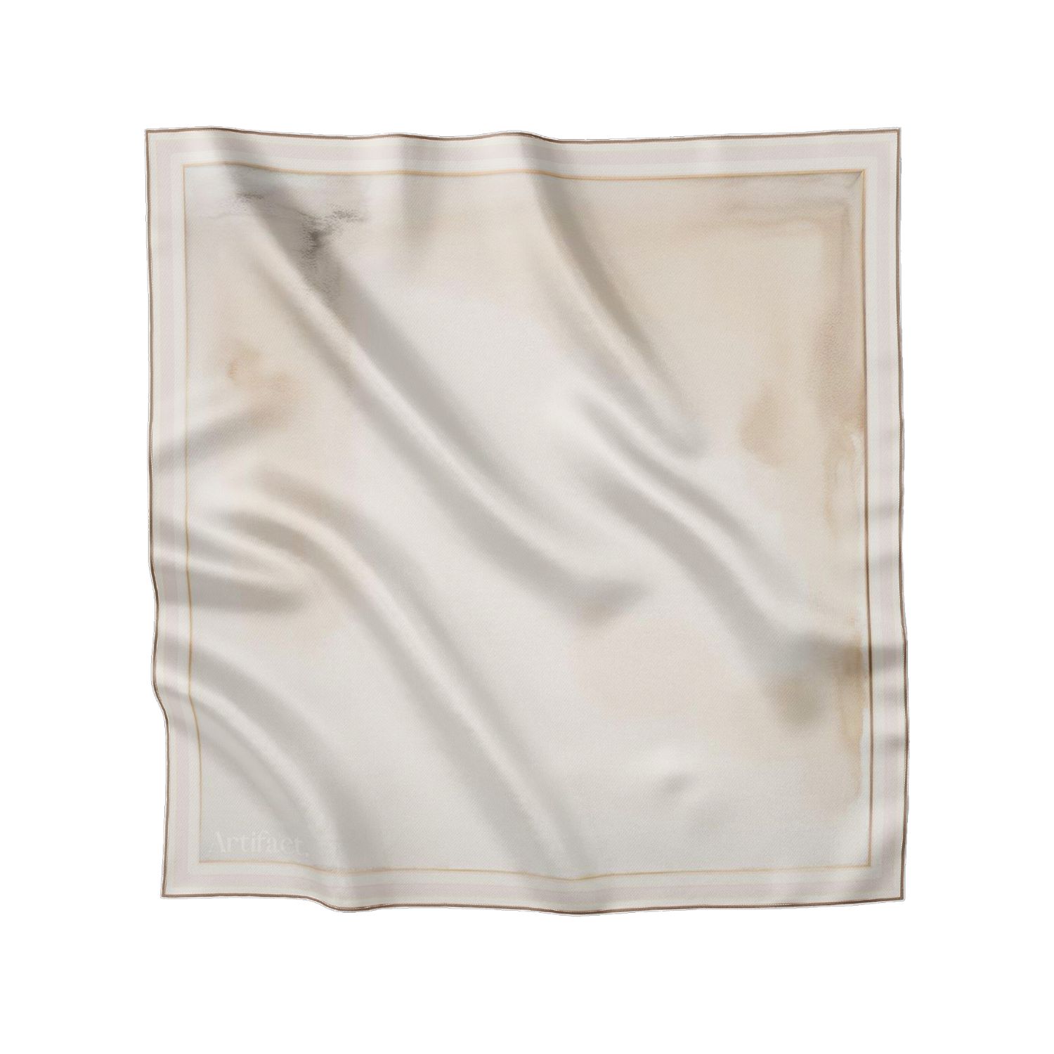 Artifact. Women's Neutrals / Gold / Brown Marble Square Silk Scarf