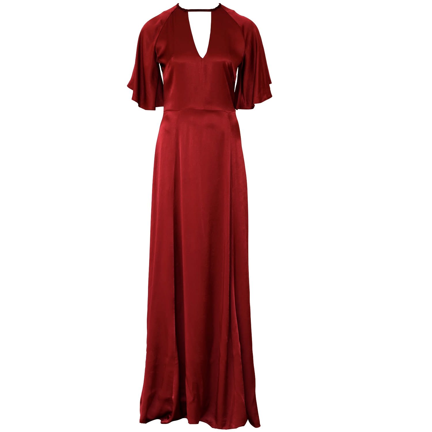 wine red color dress