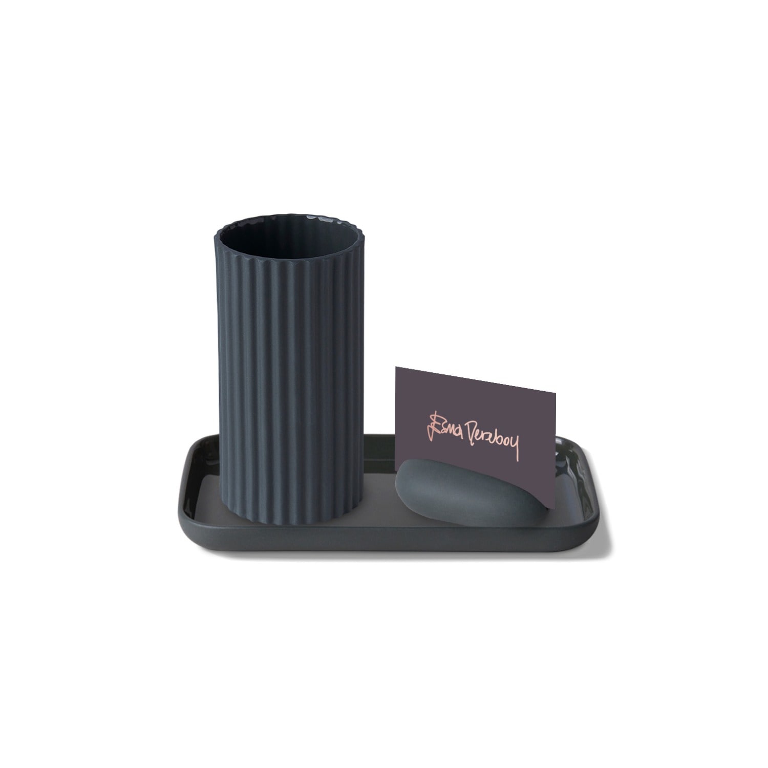Esma Dereboy Corinth Pen & Card Holder Set Black