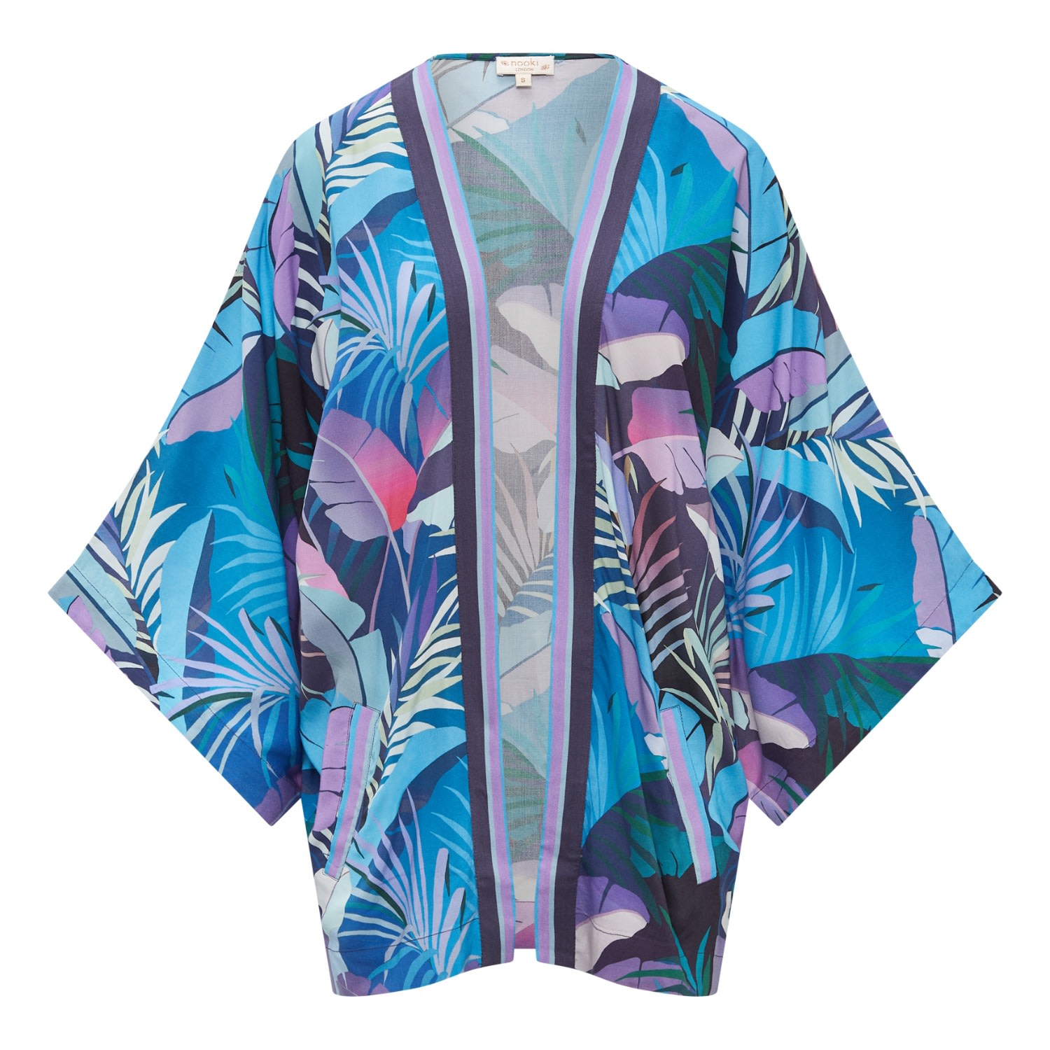 Nooki Design Women's Pink / Purple Tropical Kimono - Pink & Purple In Blue