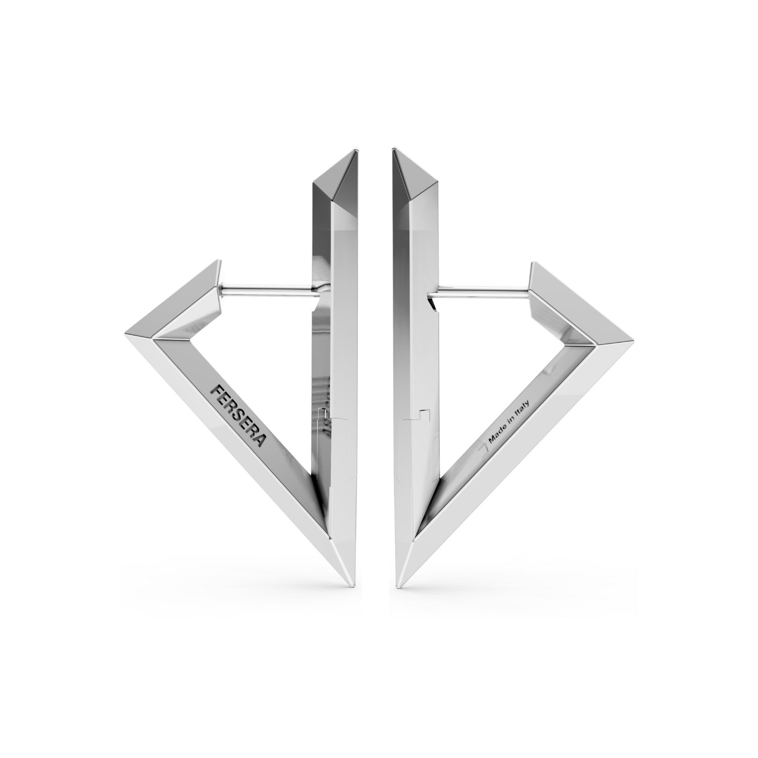 Fersera Women's Sculptura Triangle Earrings - Silver