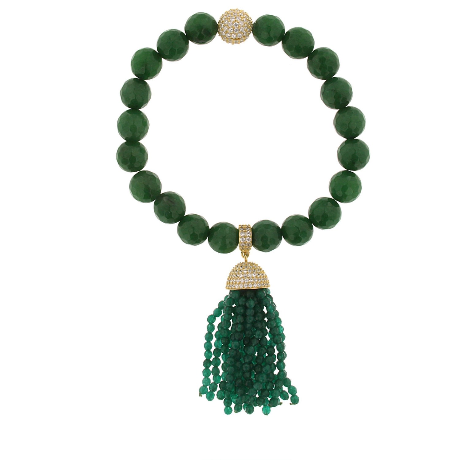 Women’s Green Jade Tassel Bracelet Cosanuova