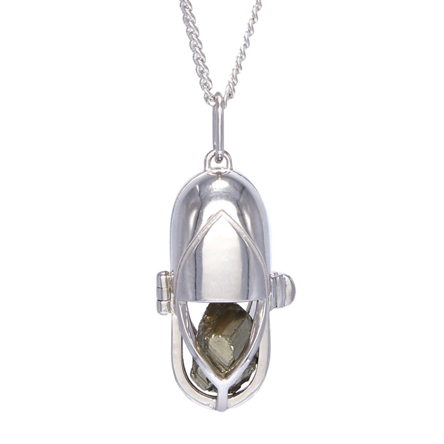 Women’s Grey Capsule Crystal Pendant - Sterling Silver - Pyrite Capsule Eleven