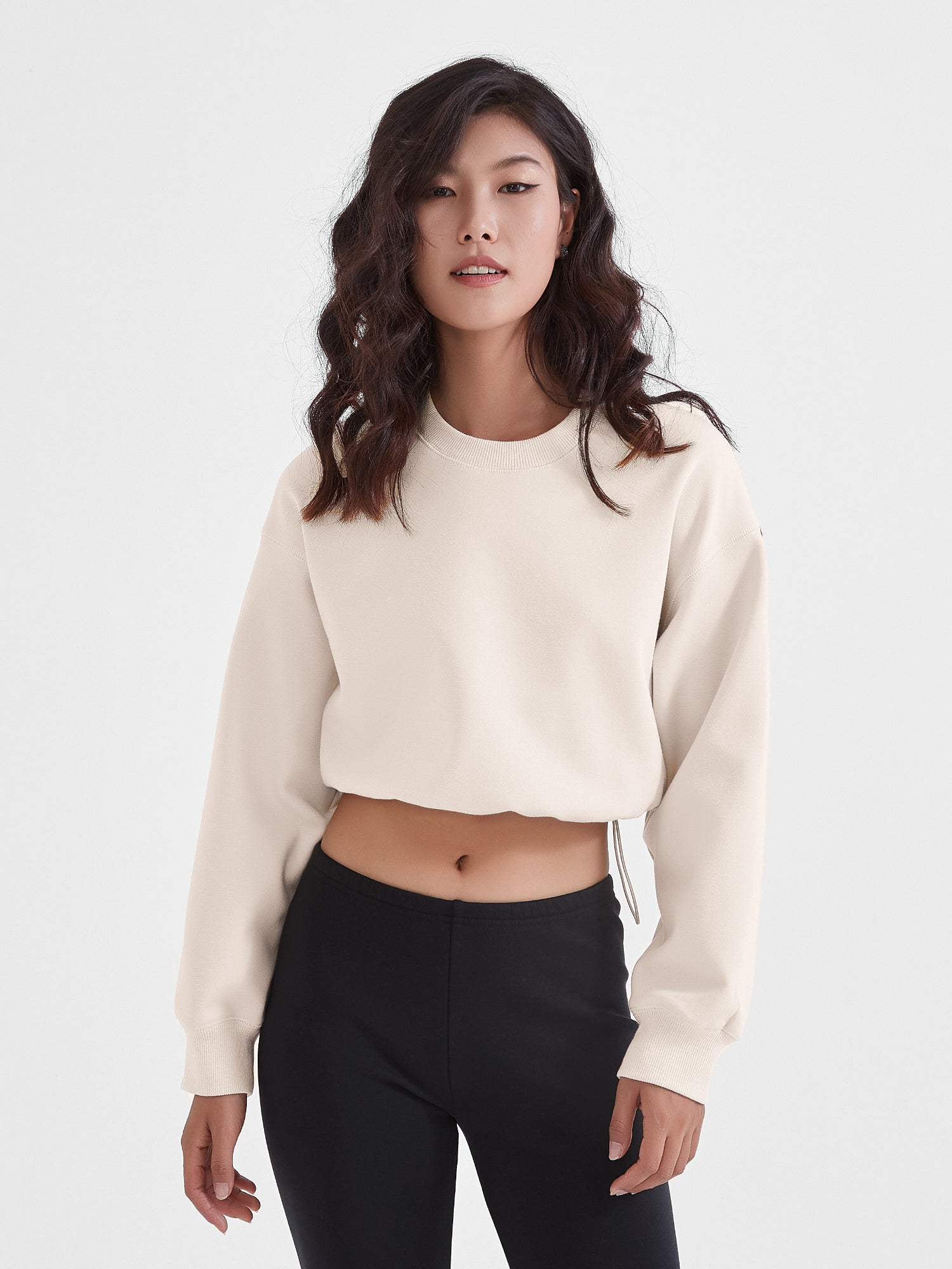 Supesu Women's Neutrals / Black / Blue Cubby Sweater, Cropped In Black/blue