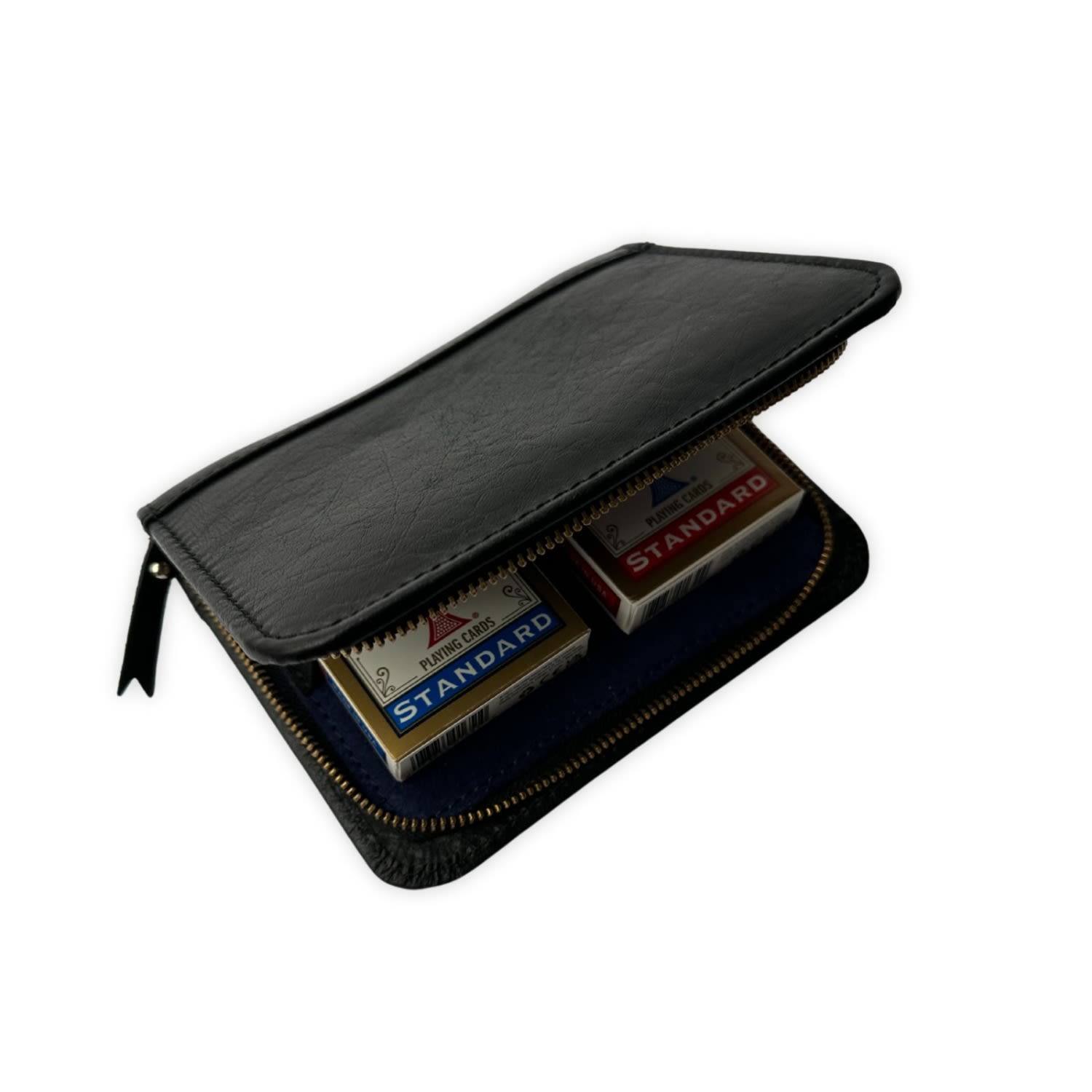 Leather Playing Card Holder In Black Vida Vida