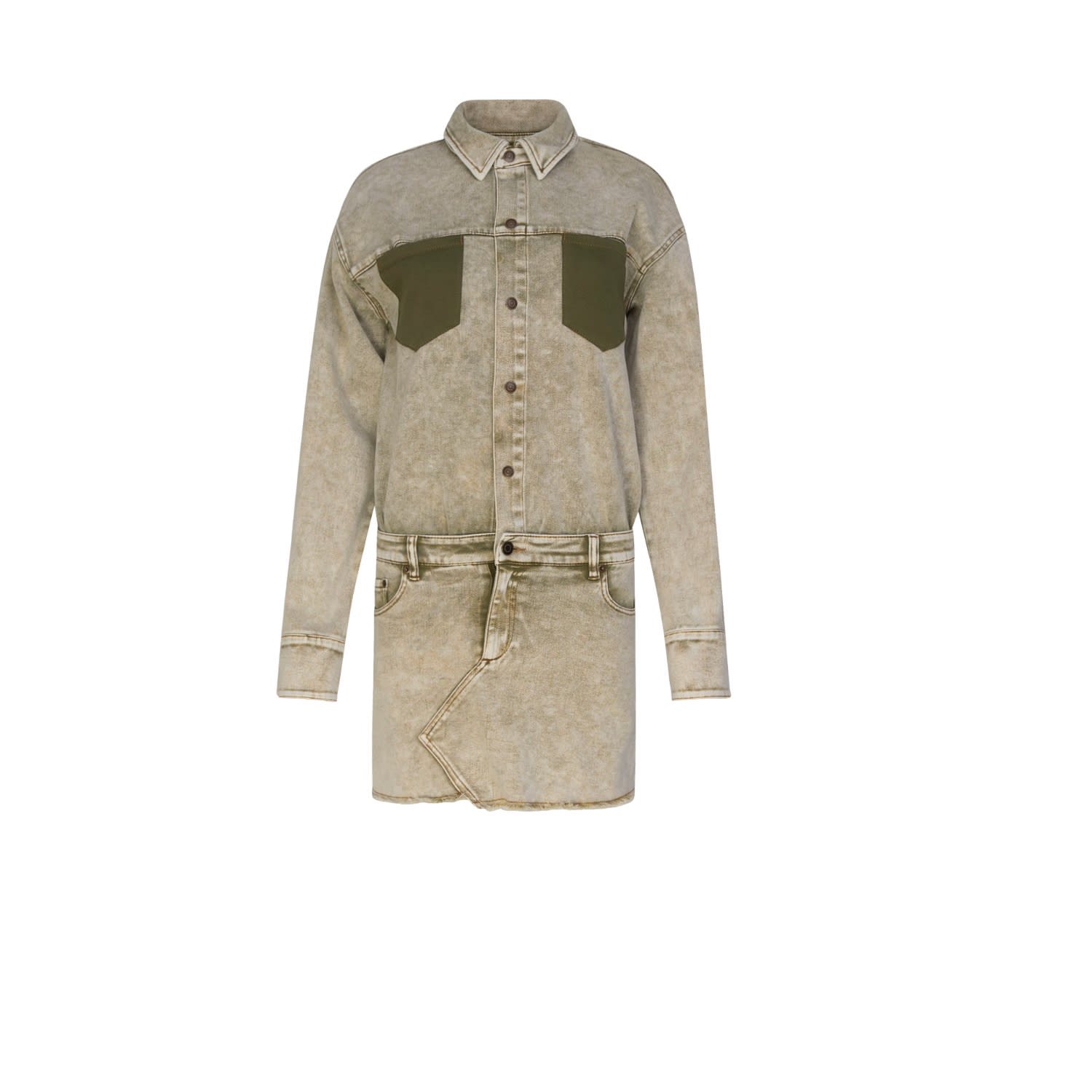 Circular Path Women's Neutrals Jordan Denim Dress - Sand In Multi