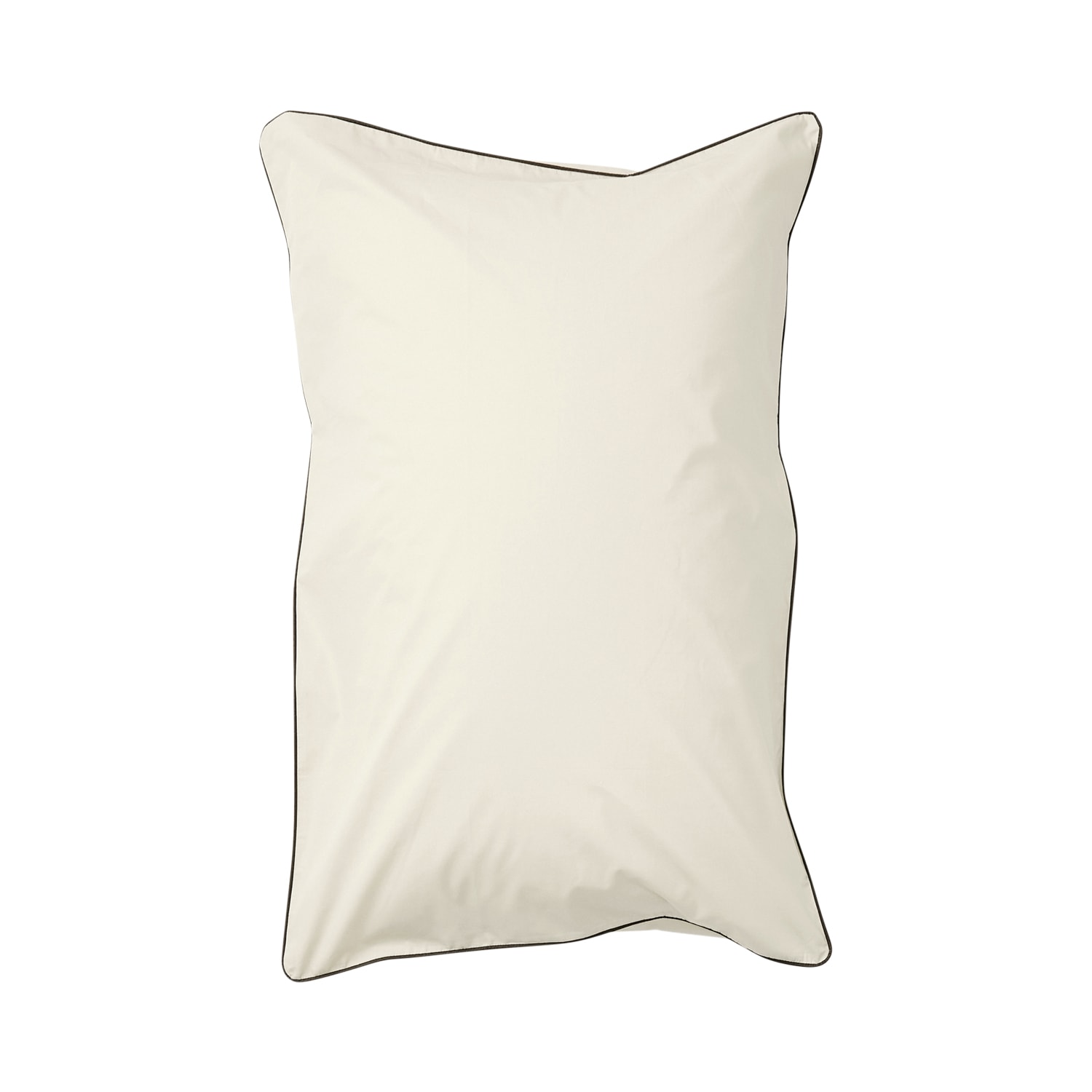 Sutram Neutrals / Black / White Pillowcase Pair In Contrast Edge, Canvas With Cinder In Black/white