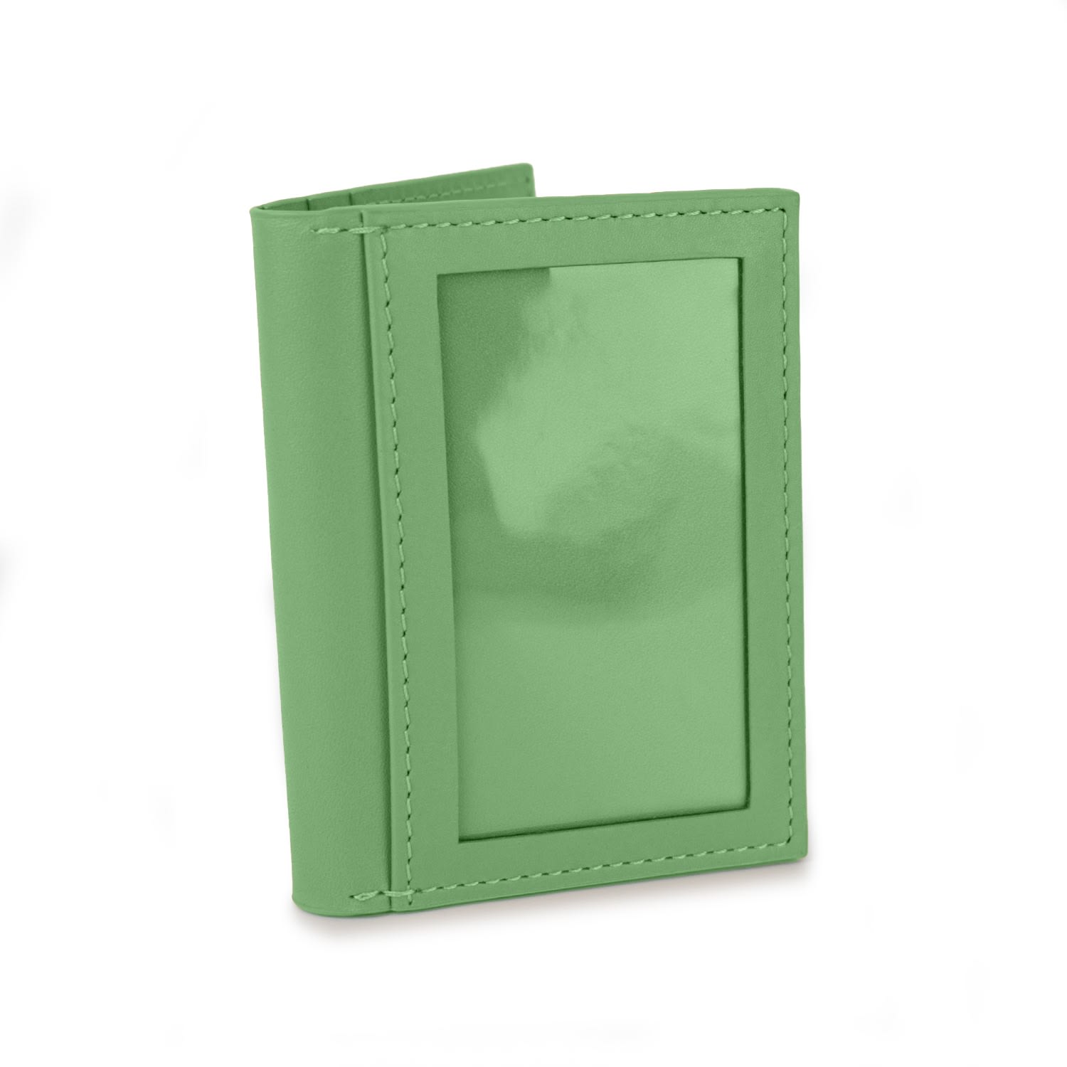 Godi. Men's Green / White Handmade Leather Id Wallet - Sea Green In Multi