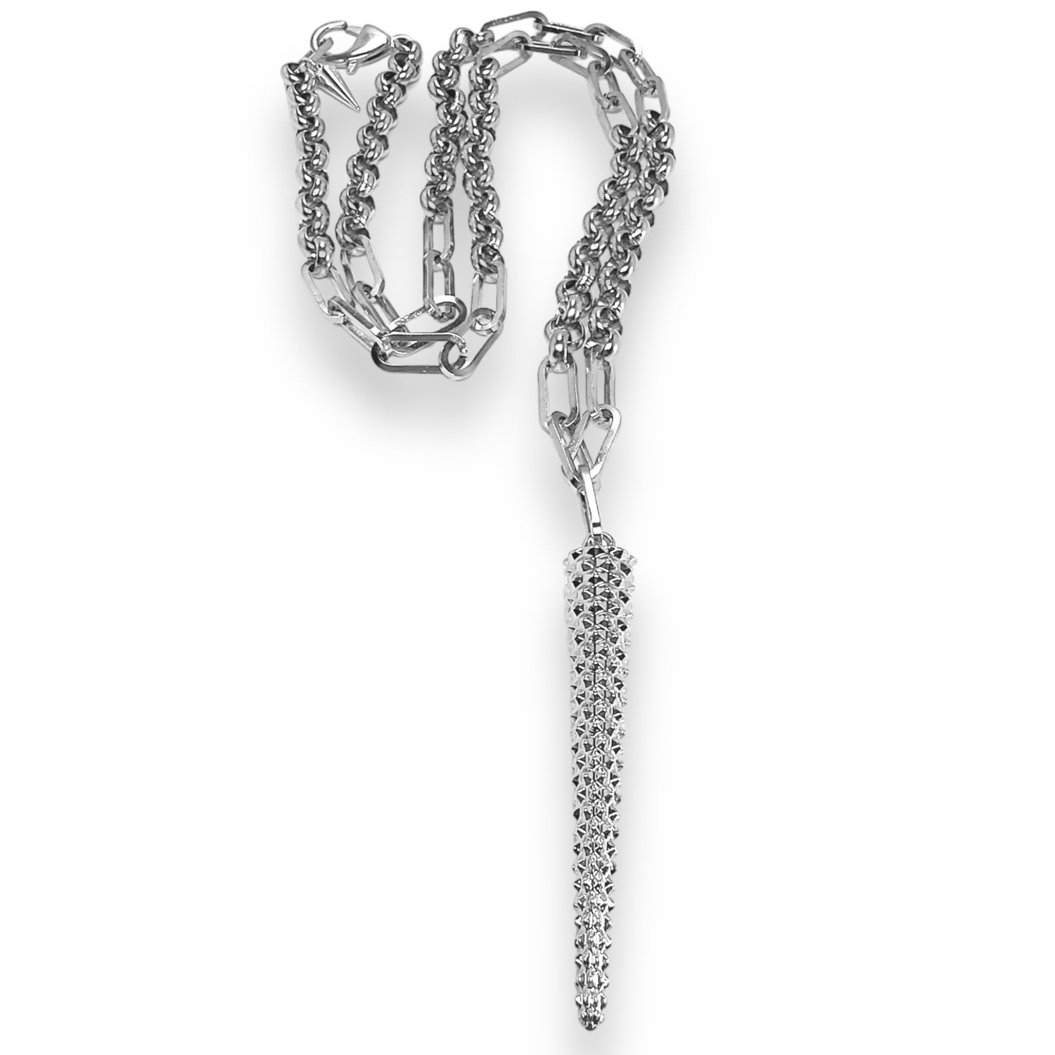 Women’s Silver Artemis Spike Necklace In White Gold Jagged Halo Jewelry