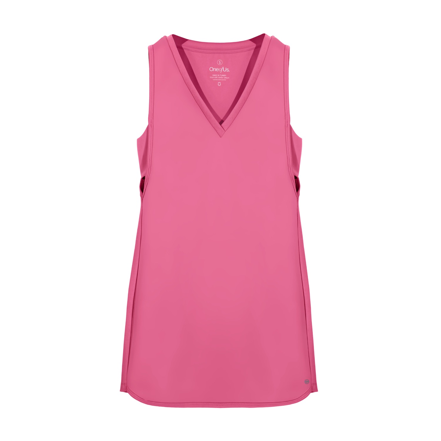 One Of Us Women's Pink / Purple Suzie Never Bores Me Darted Scuba V-neck Dress Rouge