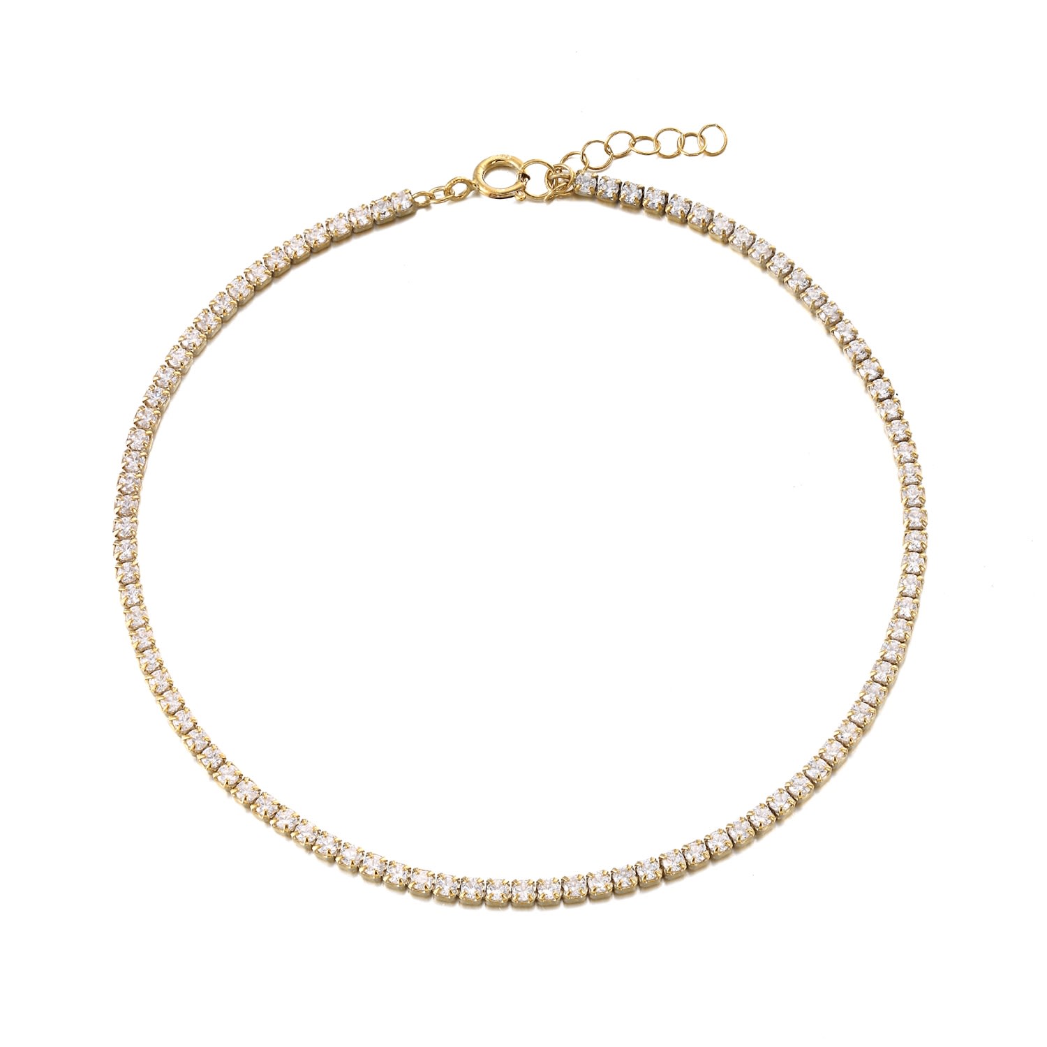 Women’s 22Ct Gold Vermeil Cz Tennis Anklet Seol + Gold