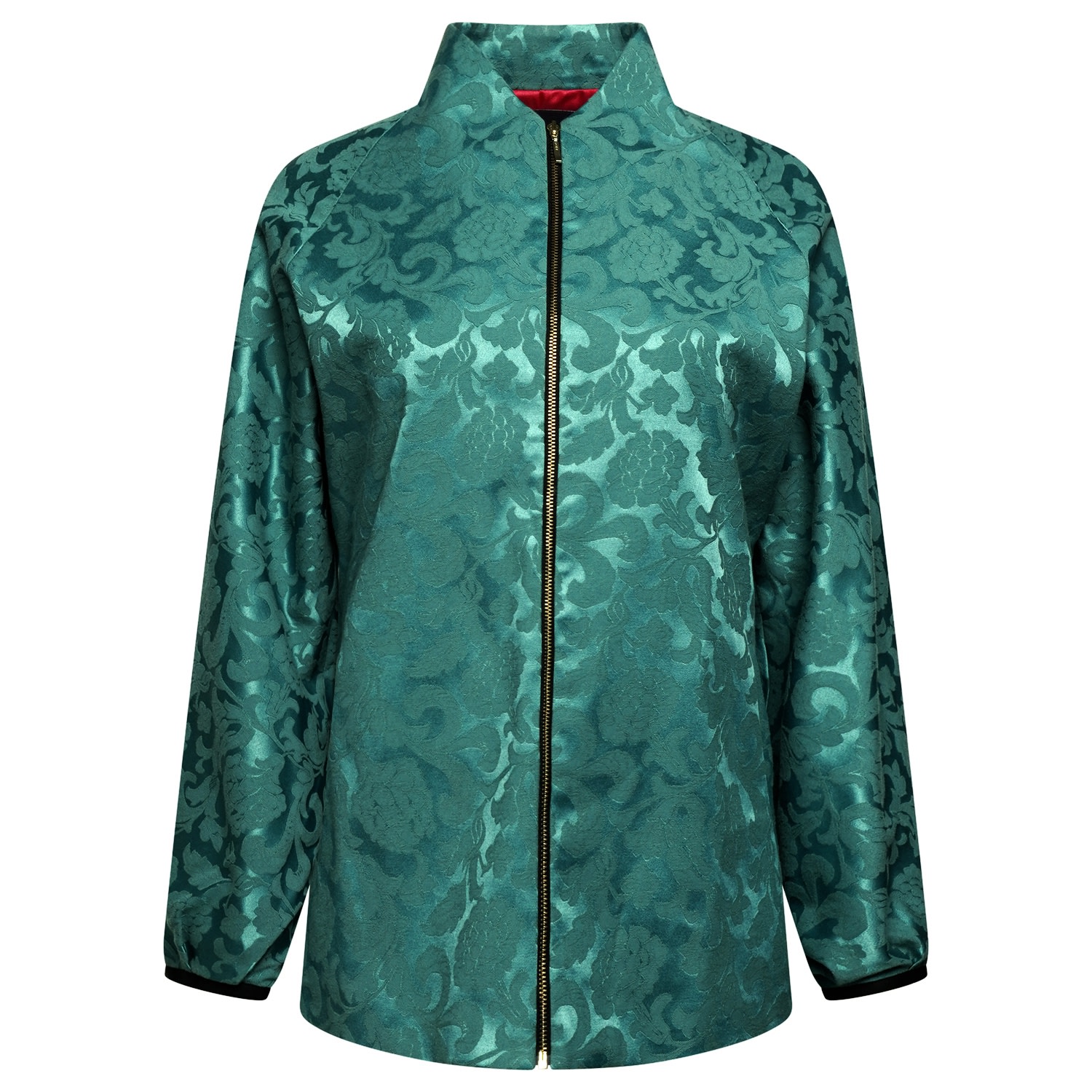 Lioness By Tf Women's Green Emerald Elegance Jacquard Jacket In Green