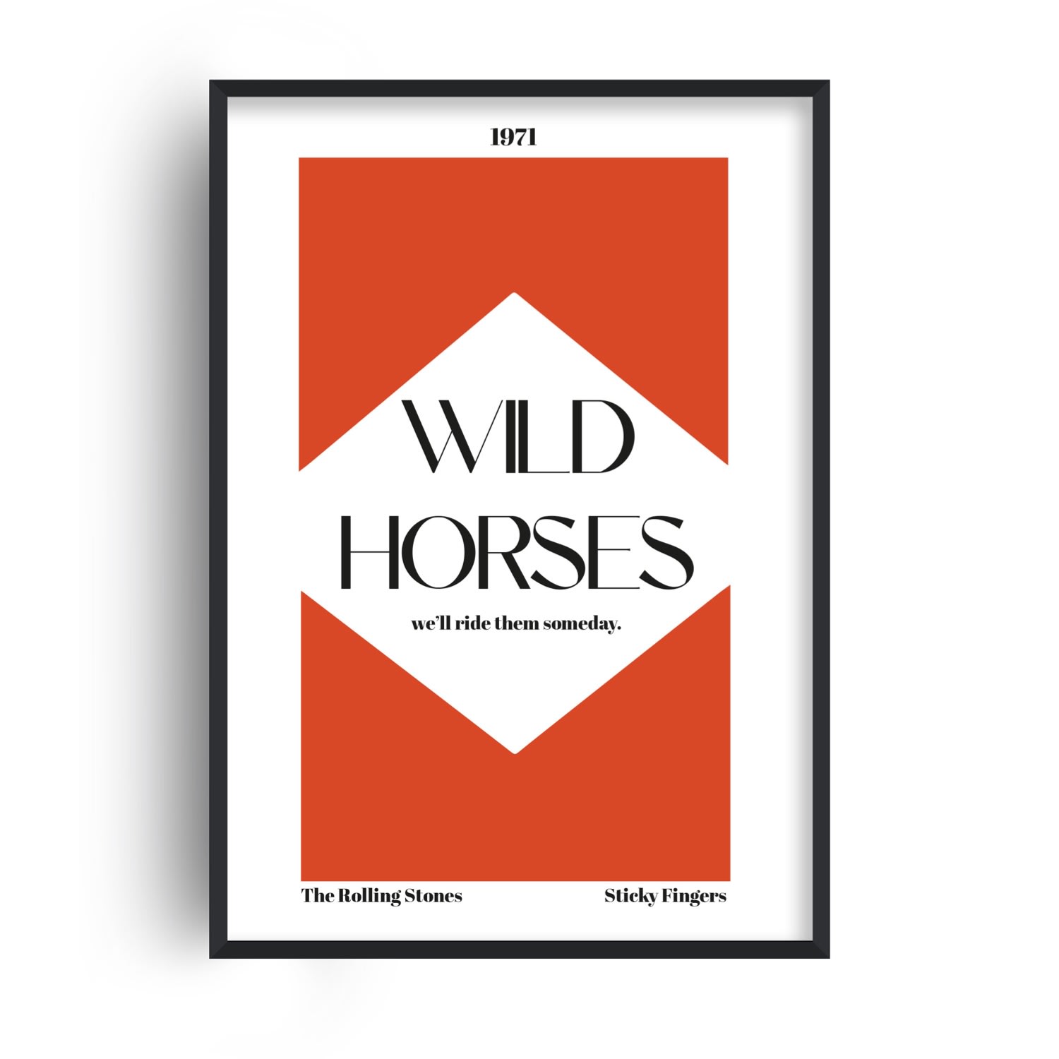 Fanclub Red Wild Horses Rolling Stones Music And Western Art Print A2 In Red