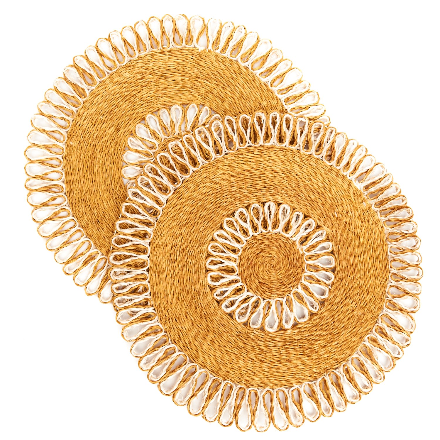 Kubo Yellow / Orange Araw Woven Abaca Placemats, Set Of 2