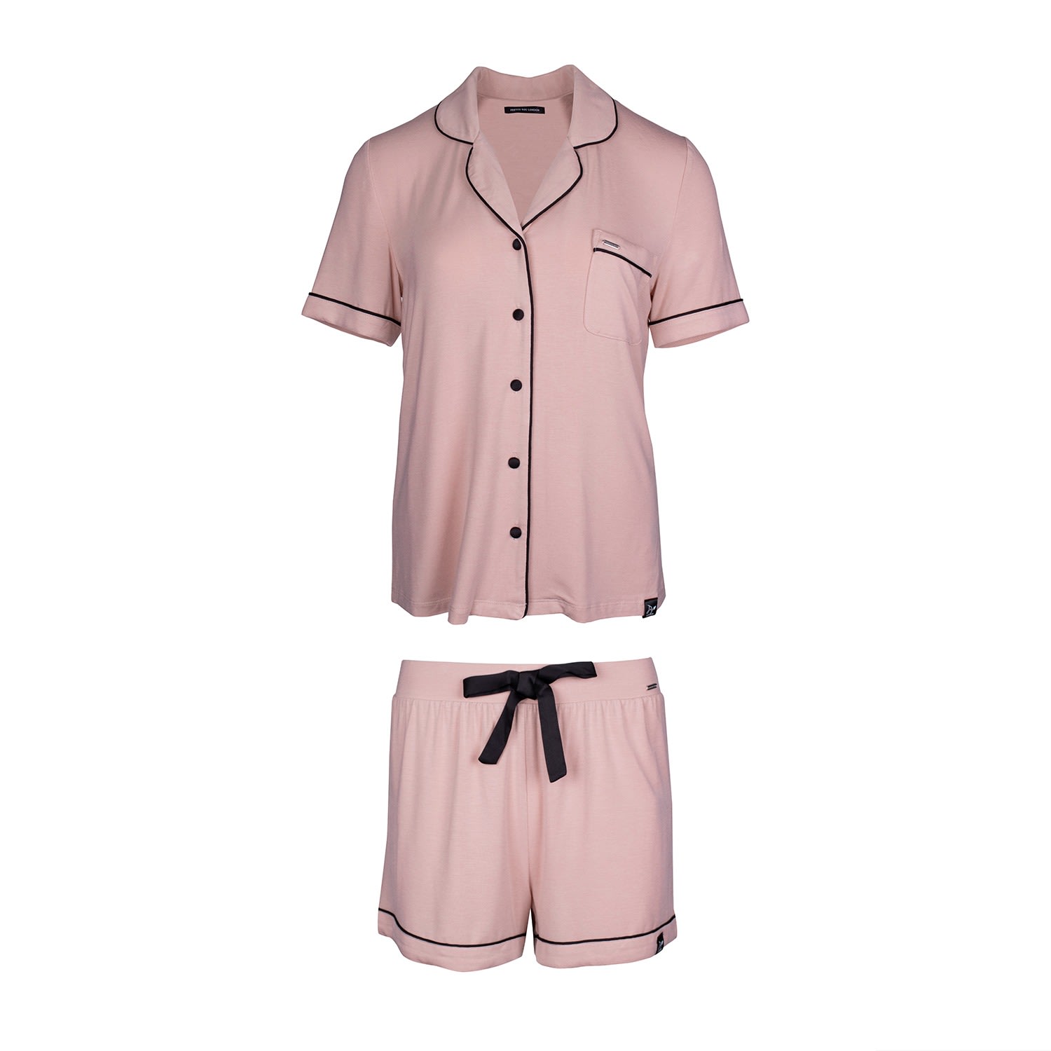 Pretty You Women's Pink / Purple Bamboo Shirt Short Set In Pink In Pink/purple