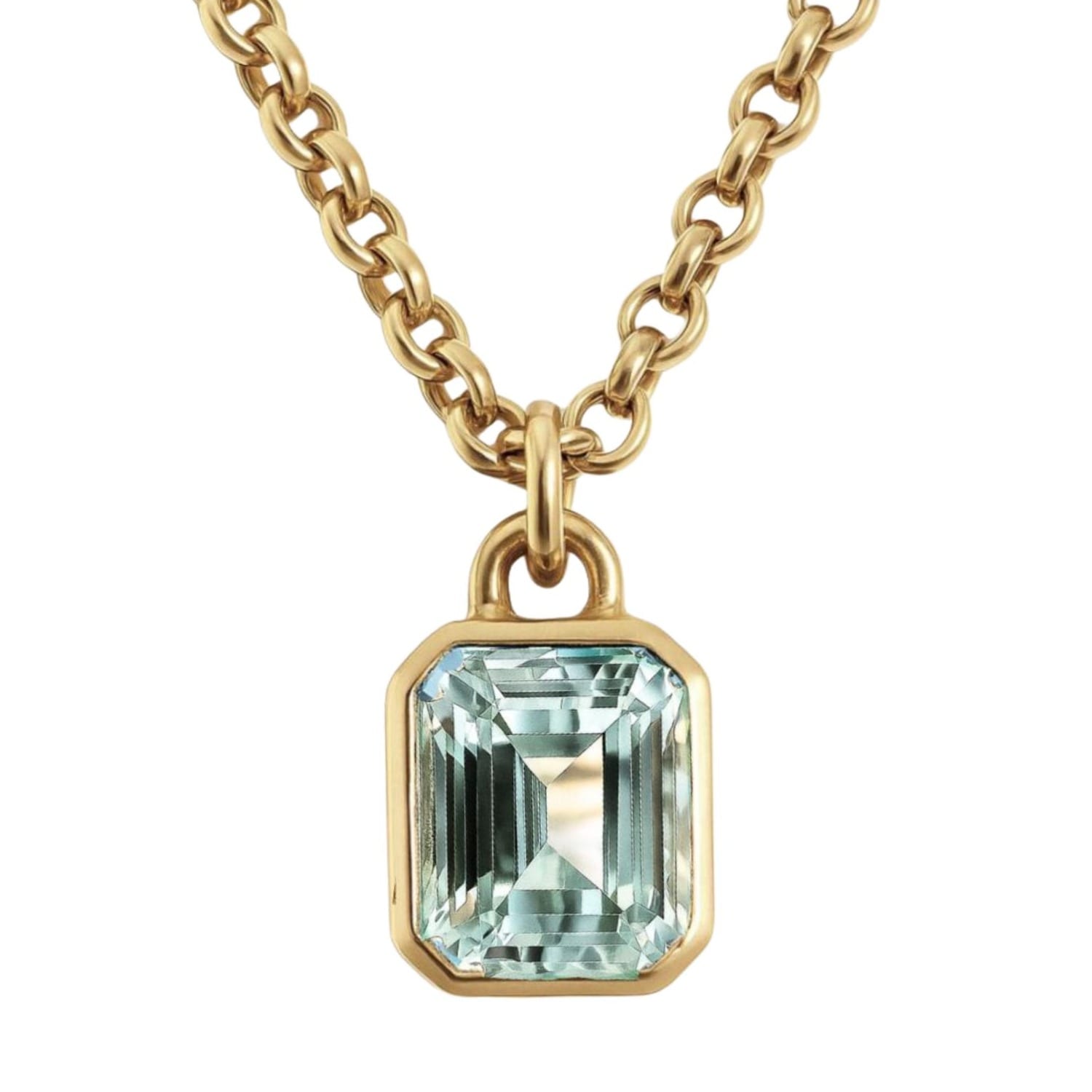 Dainty London Women's Green / Blue / Gold Statement Solid Gold Maxi Beryl Necklace - Seraphina In Gold